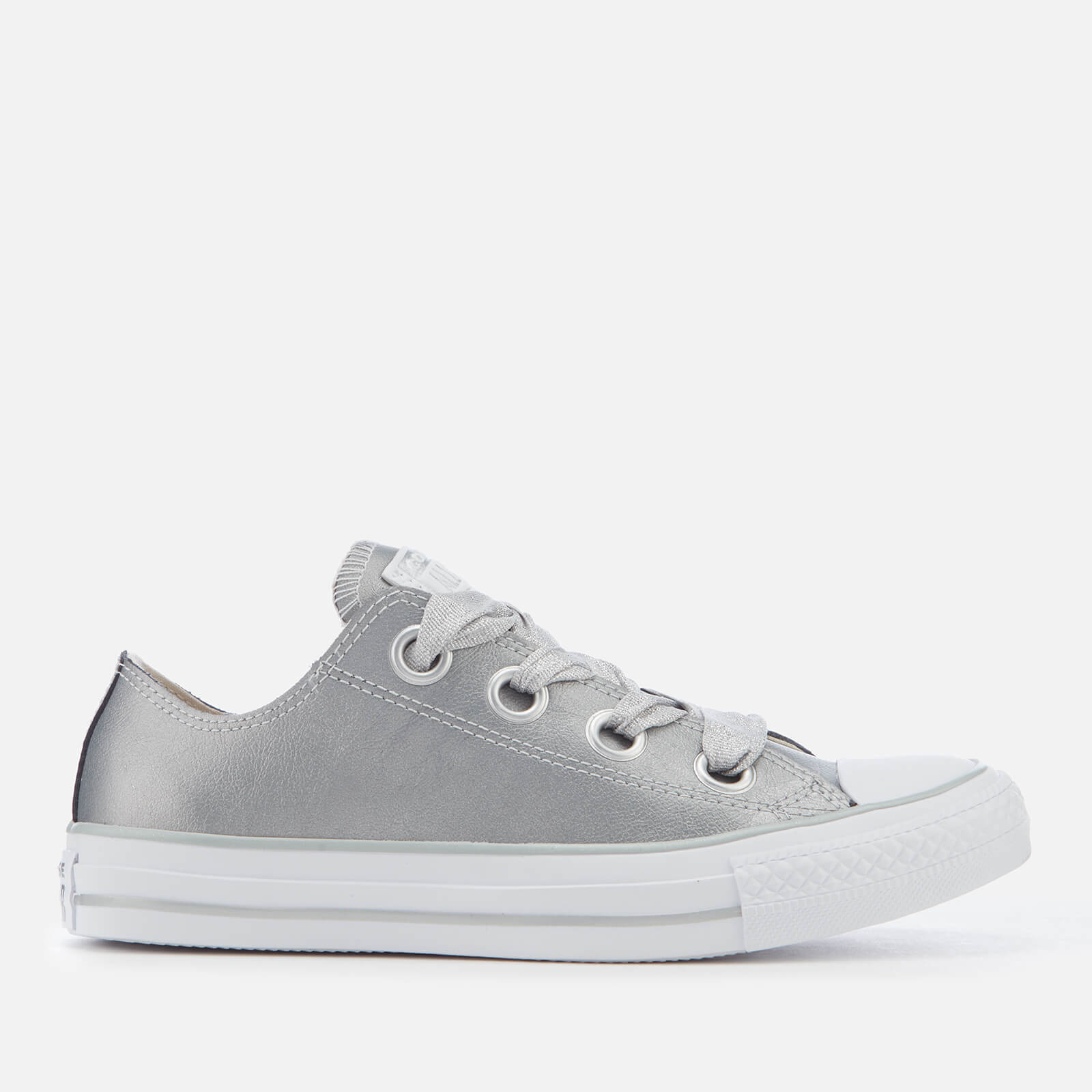 converse chuck taylor ox trainers in silver metallic