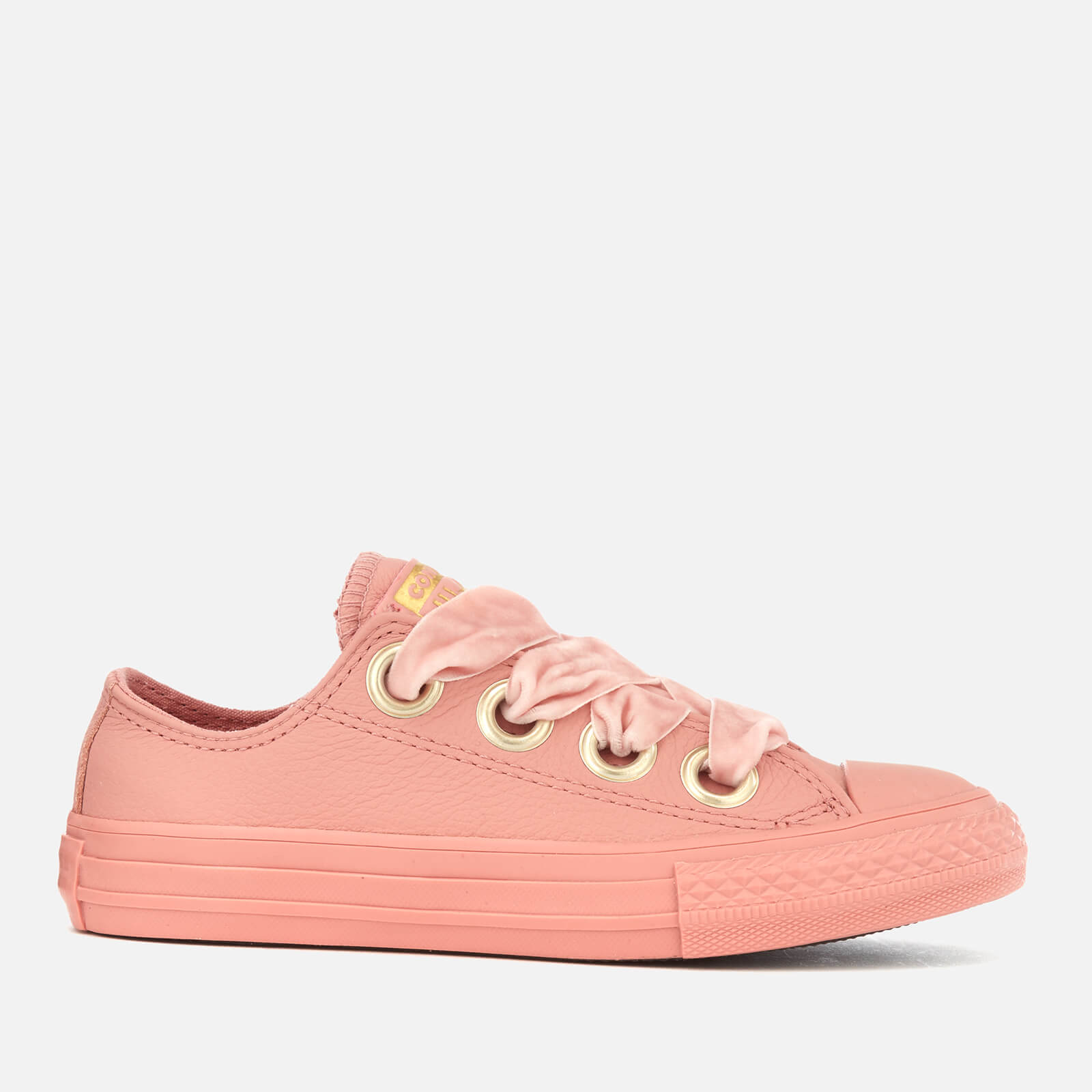 girls pink leather converse