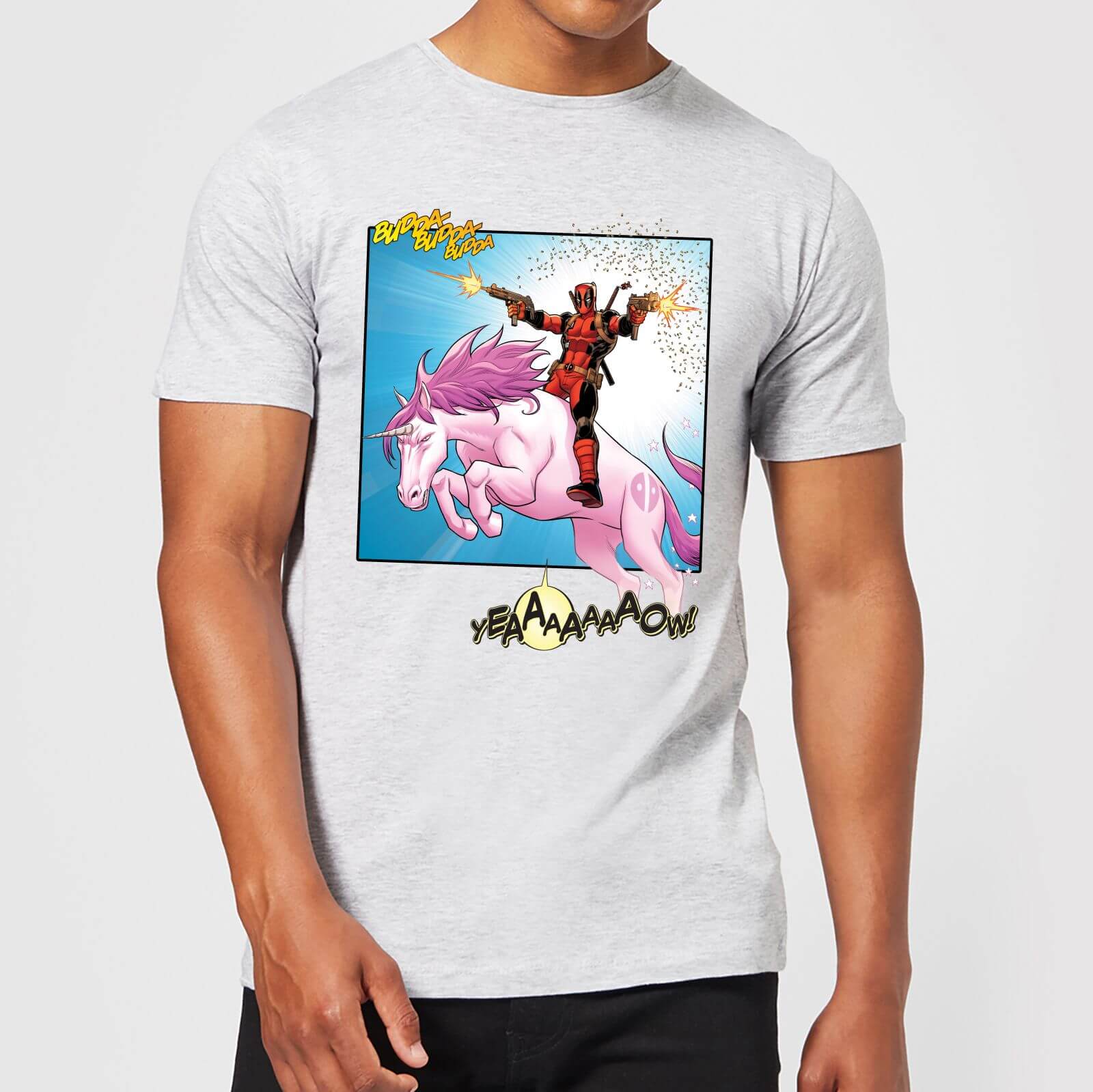 Marvel Deadpool Unicorn Battle Men S T Shirt Grey Clothing