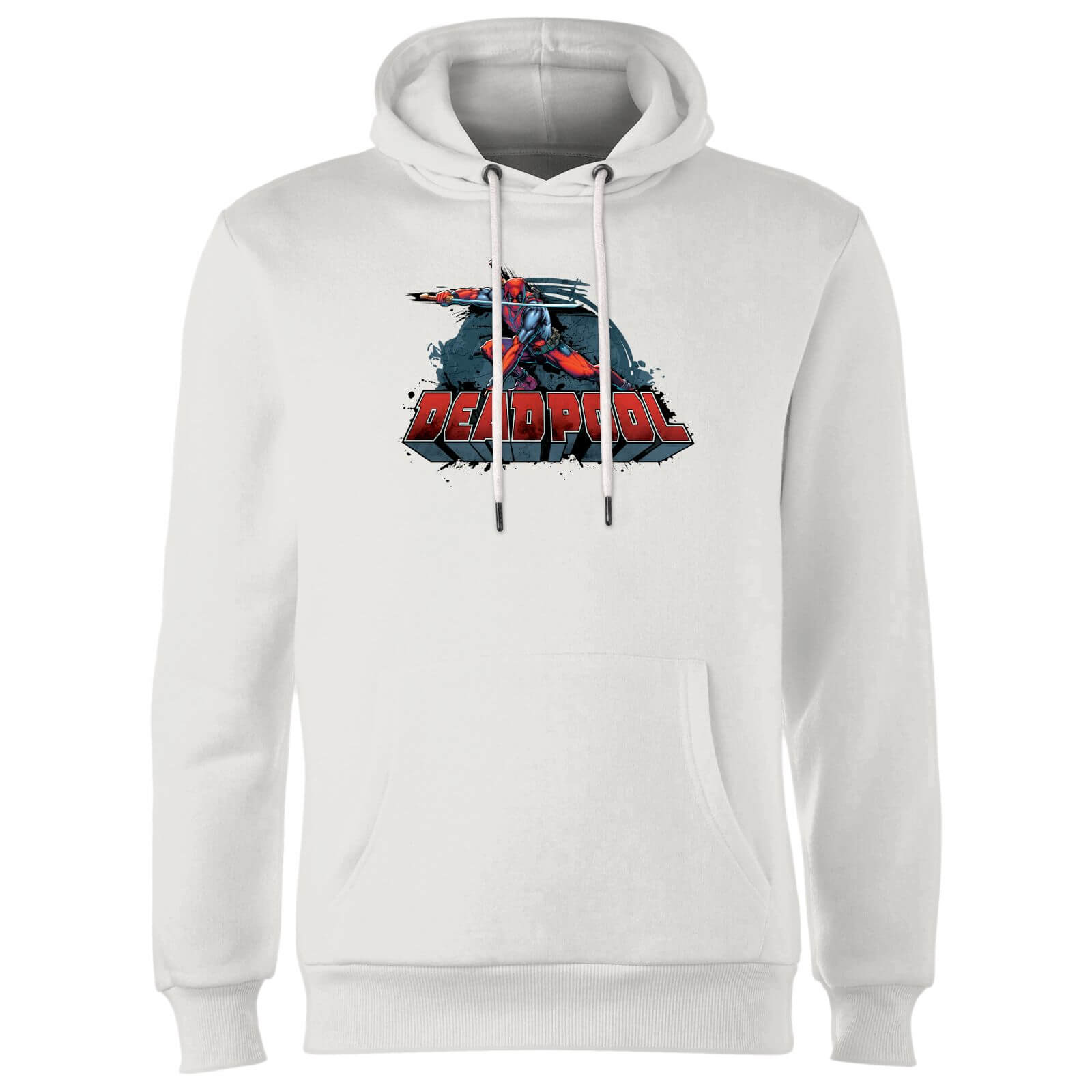 Marvel Deadpool Sword Logo Hoodie White My Geek Box Us