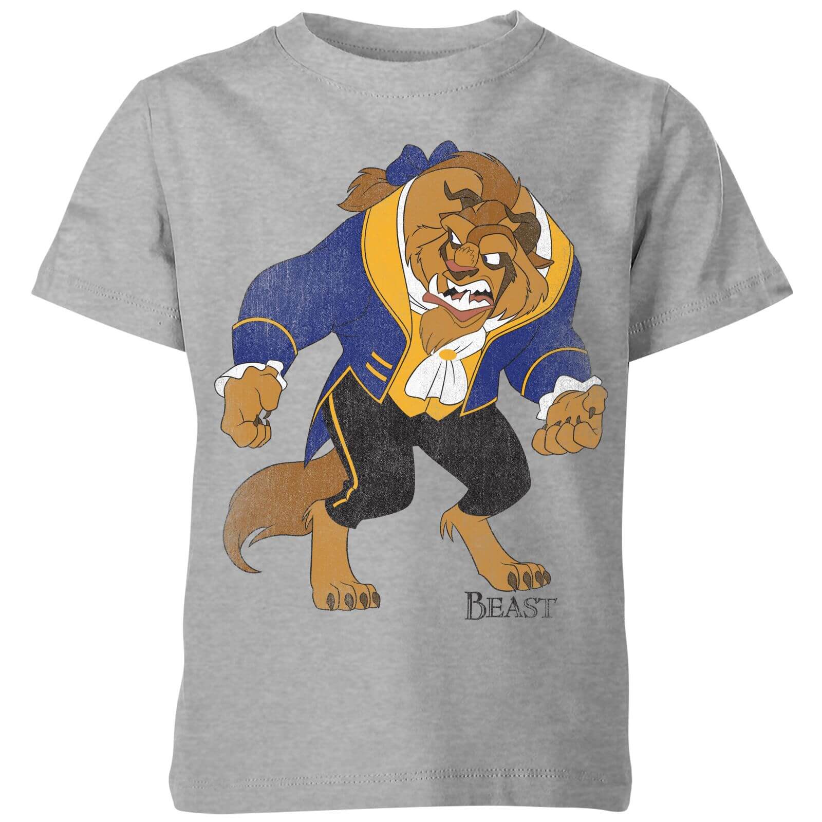 Disney Beauty And The Beast Classic Kids T Shirt Grey Clothing