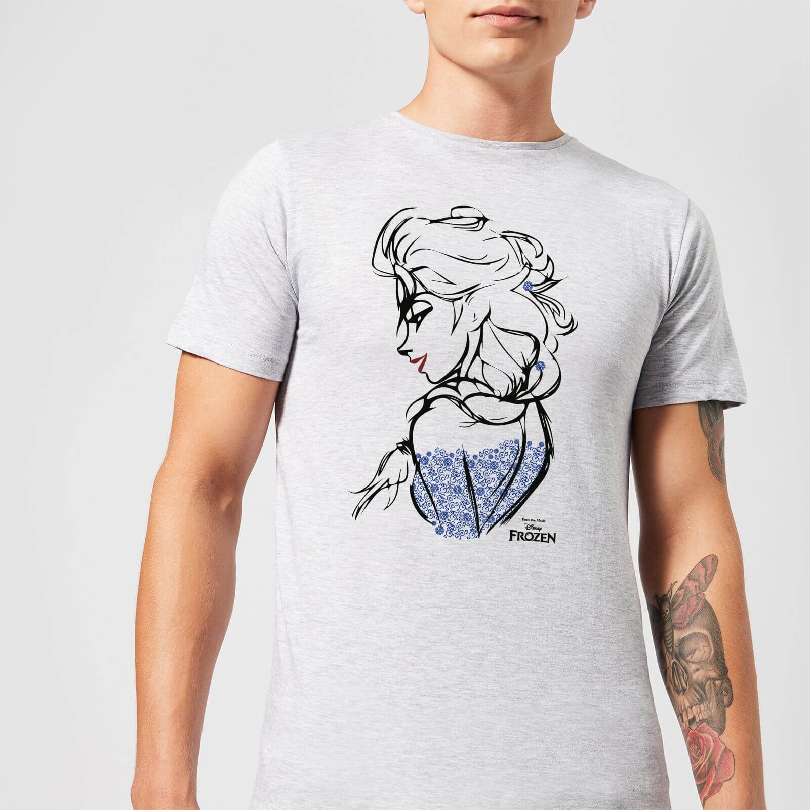 T Shirt Homme La Reine Des Neiges Croquis Elsa Gris Clothing