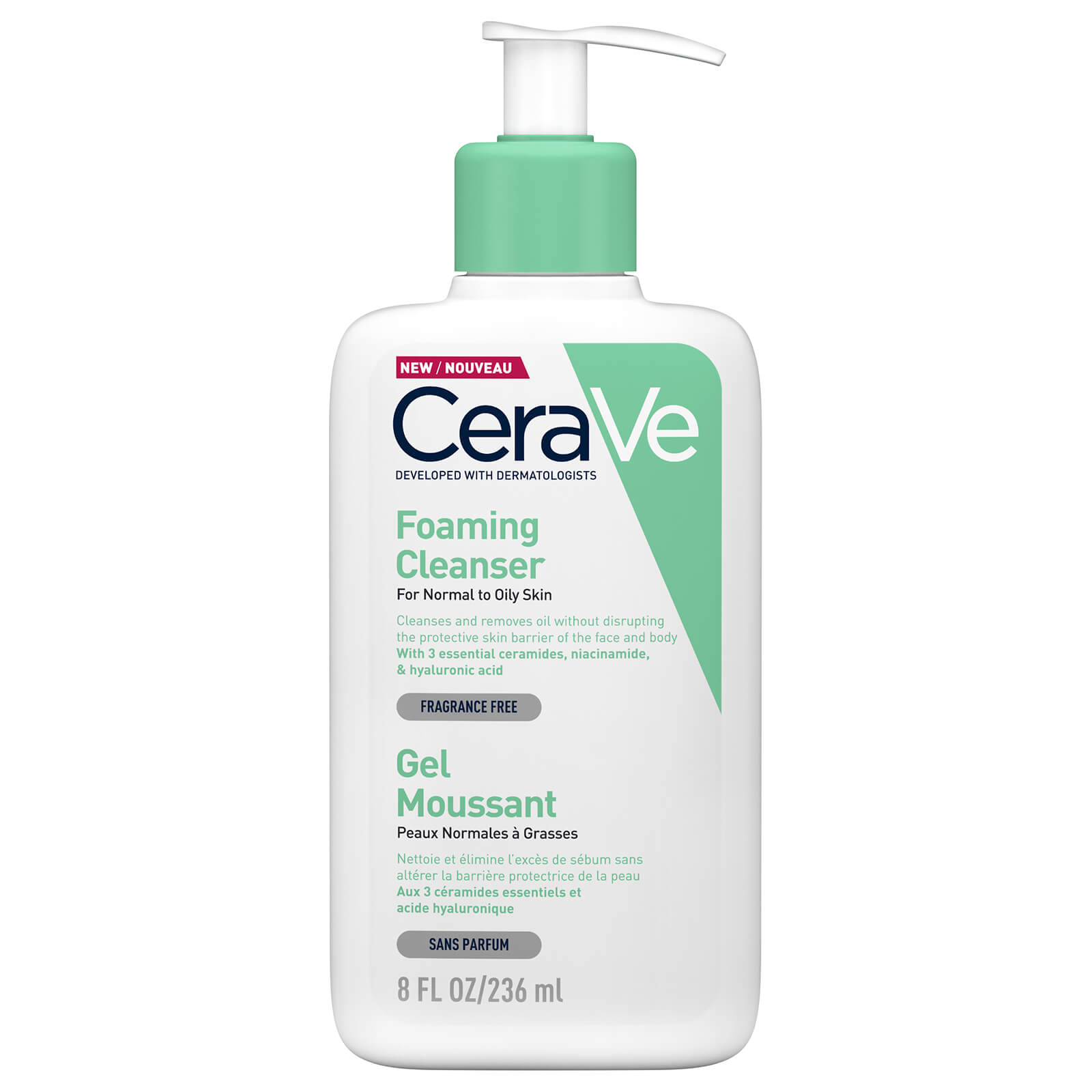 CeraVe Foaming Facial Cleanser 236ml | Free Shipping | Lookfantastic