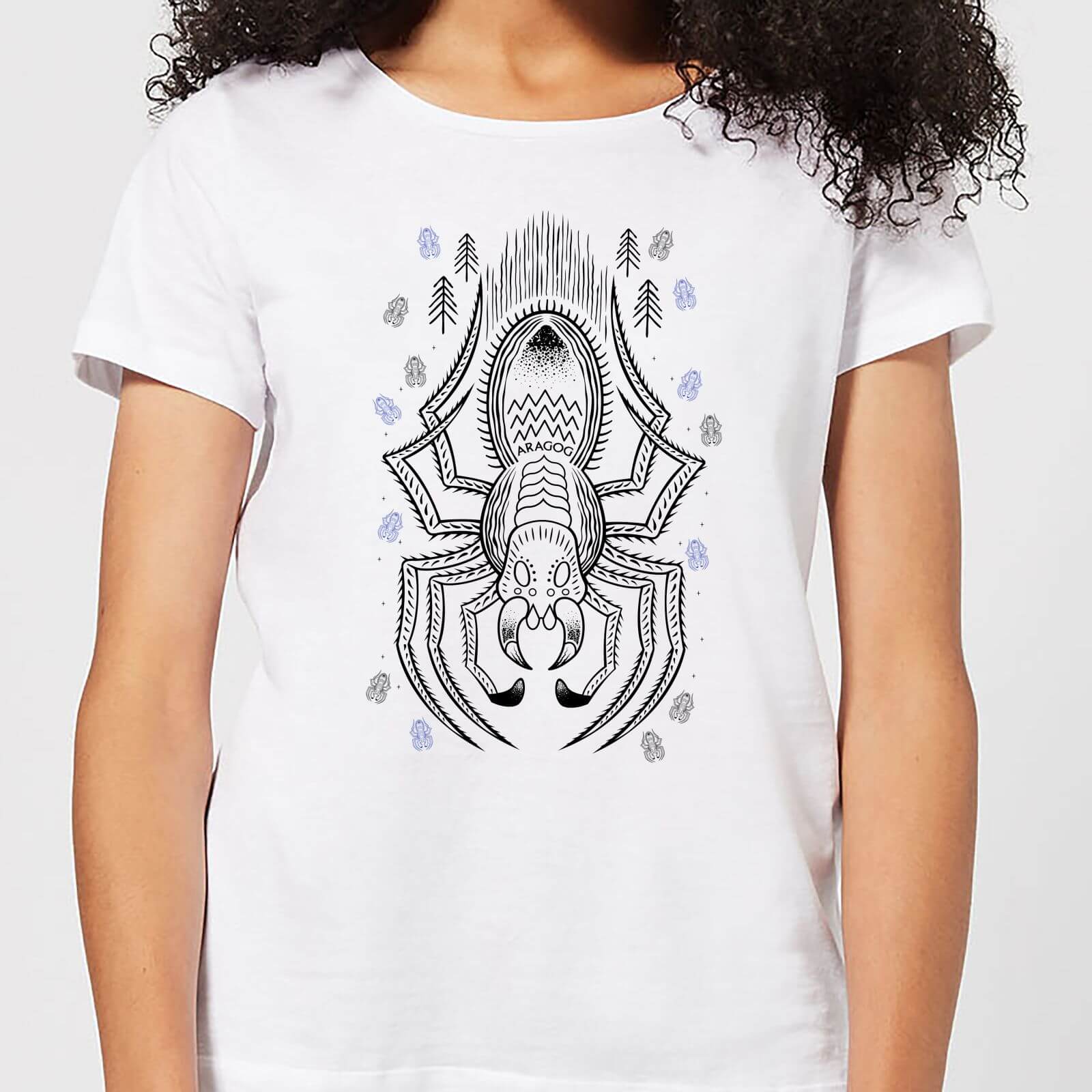 Harry Potter Aragog Line Art Damen T Shirt Weiss Sowia