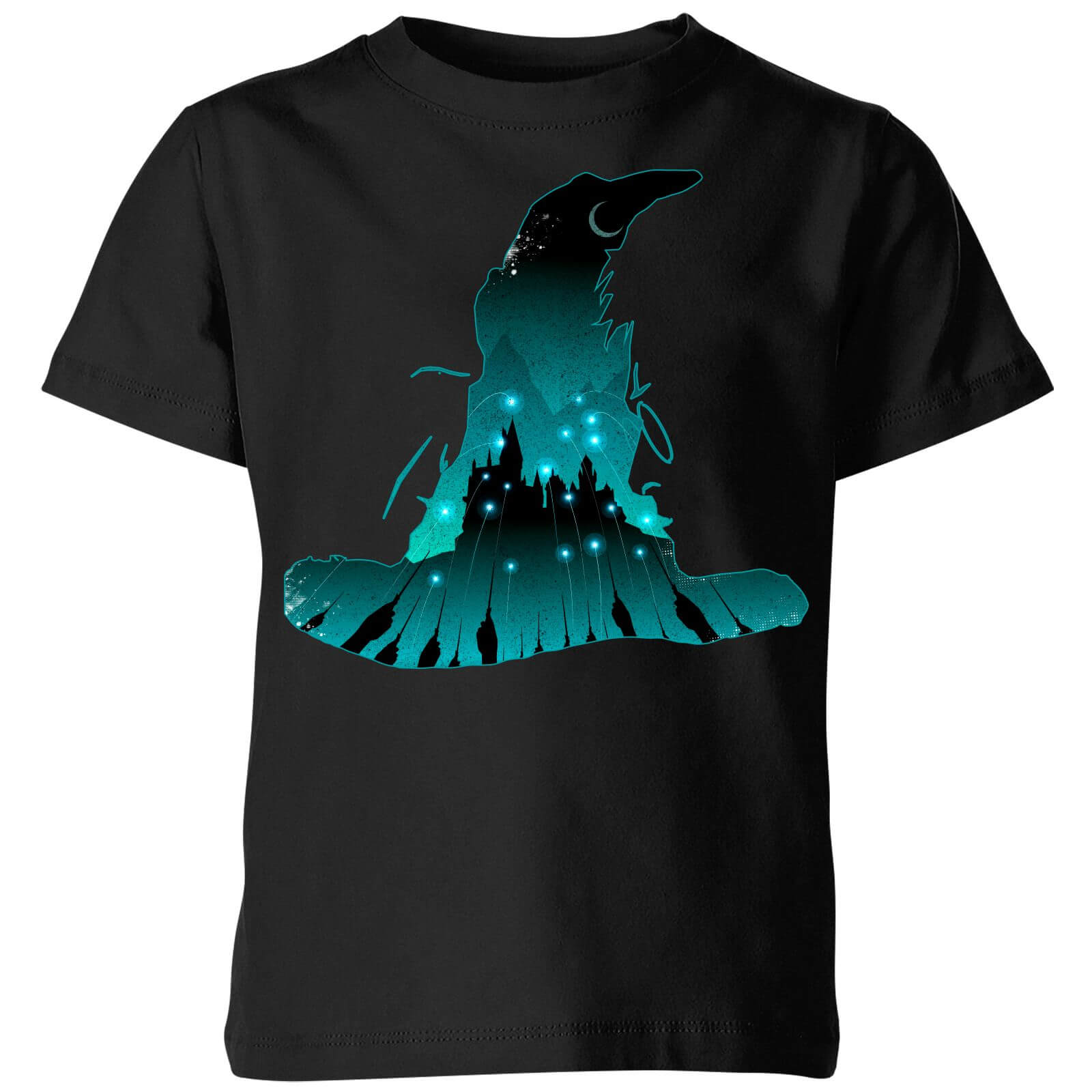 Harry Potter Hogwarts Silhouette Kids T Shirt Black