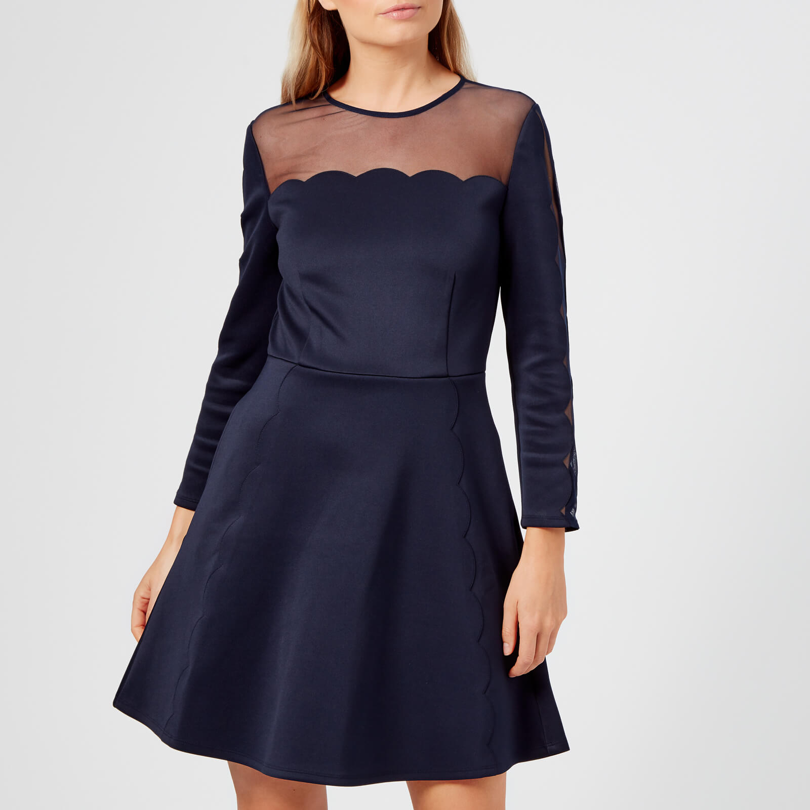 kikoh mesh panelled skater dress