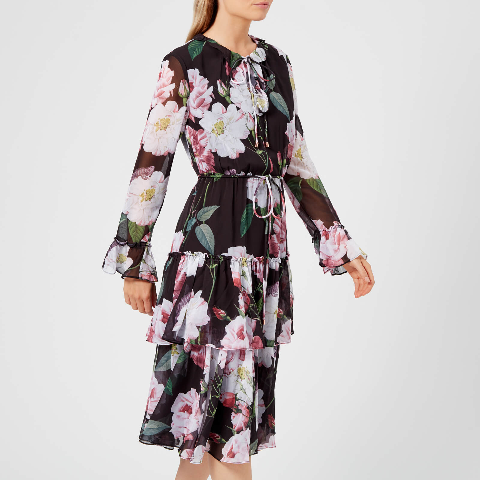 ted baker floral black dress