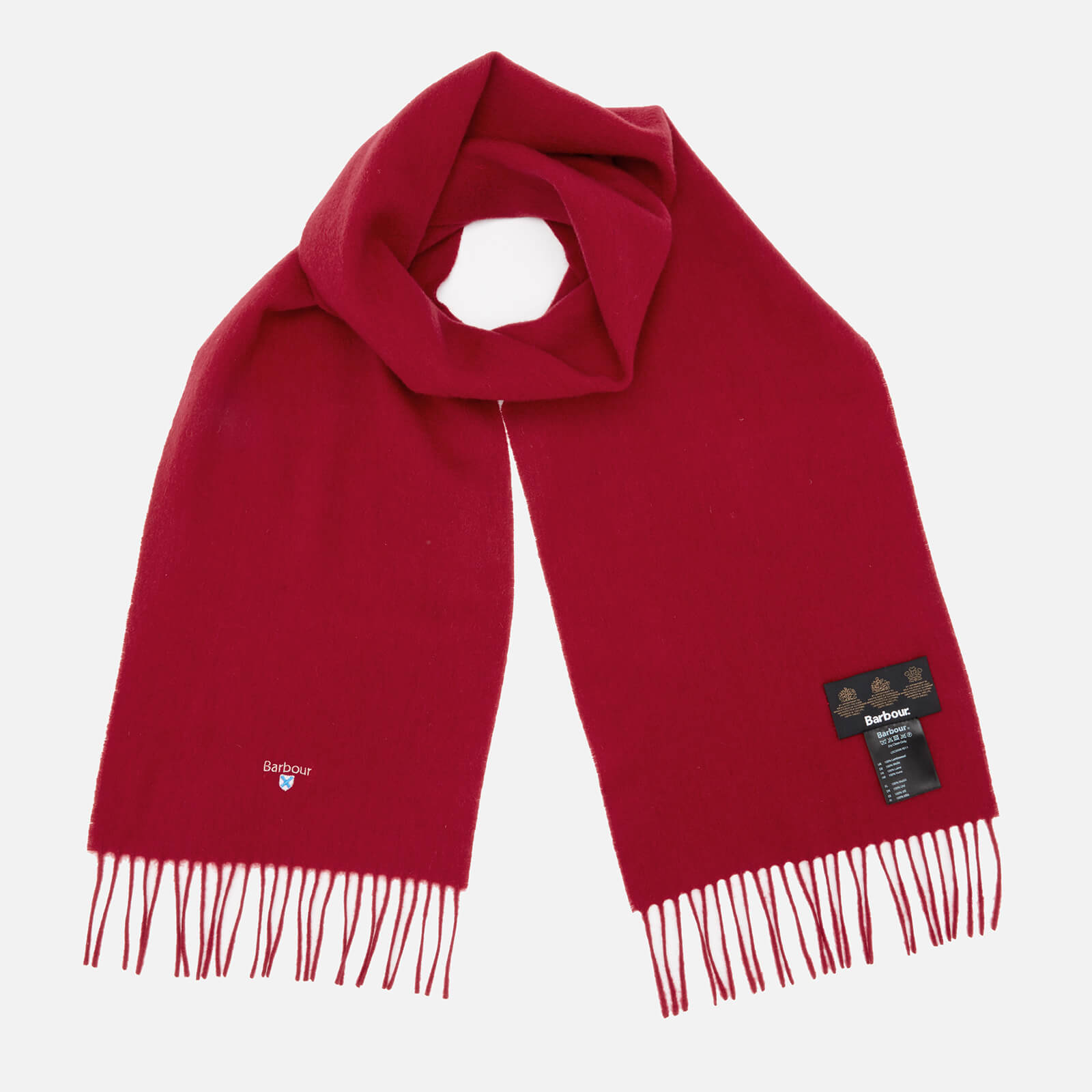 Barbour Men's Plain Lambswool Scarf - Red