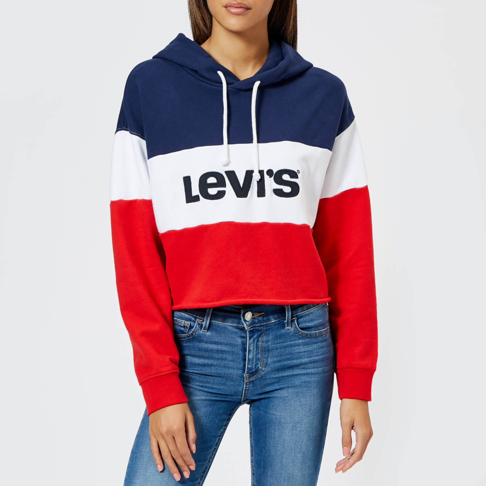 levis raw cut cb crop hoodie