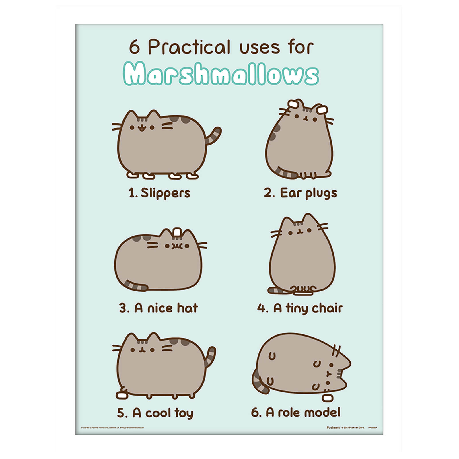Pusheen (Practical Uses for Marshmallows) Framed 30 x 40cm Print IWOOT UK