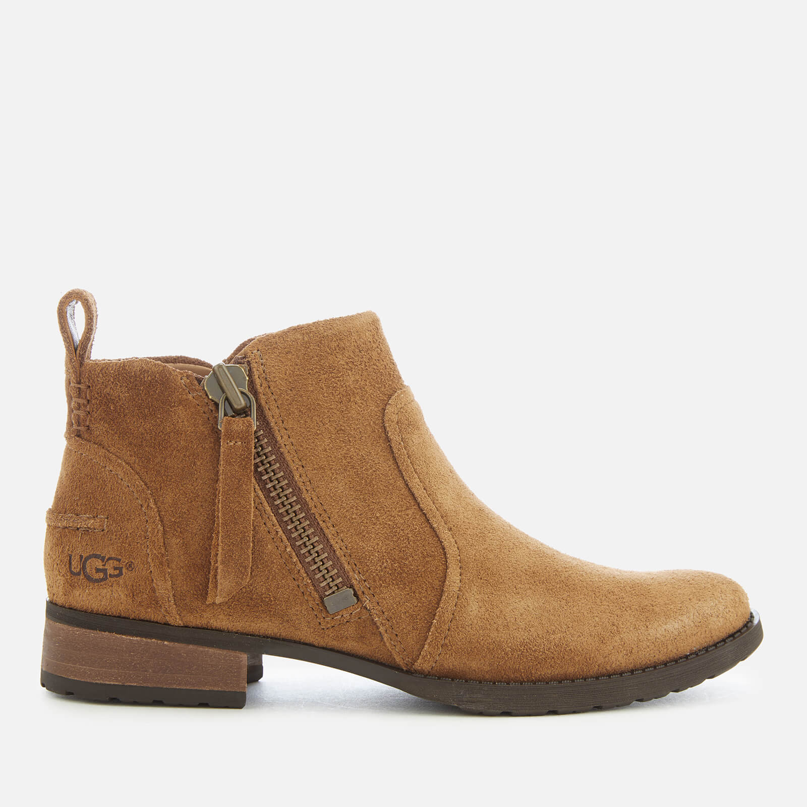 tan suede flat ankle boots