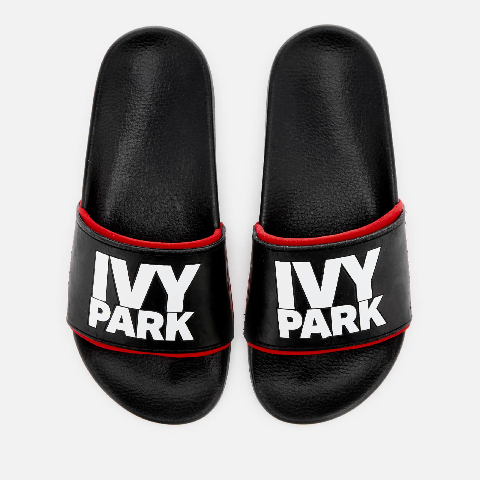 ivy park flip flops black