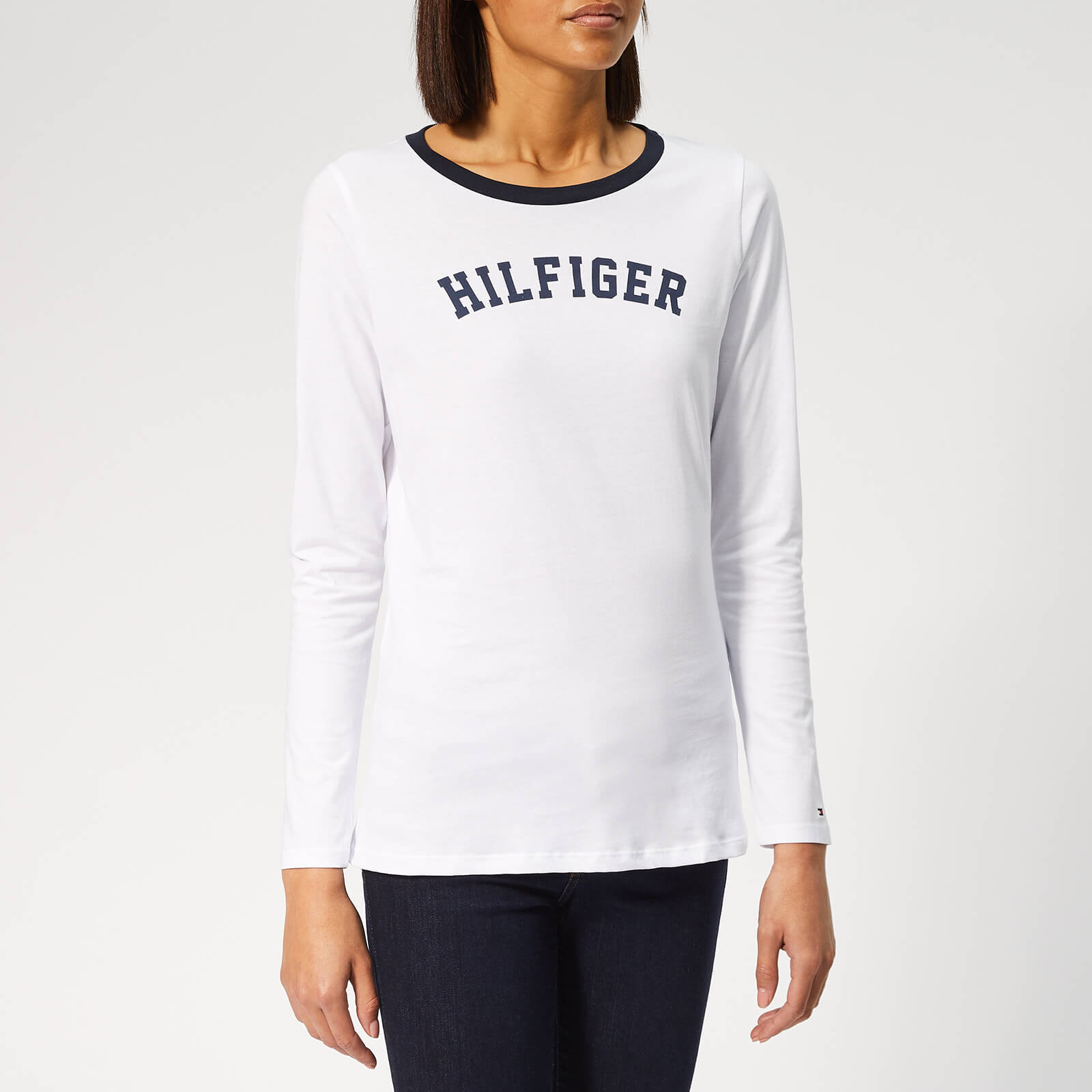 tommy hilfiger white long sleeve shirt womens