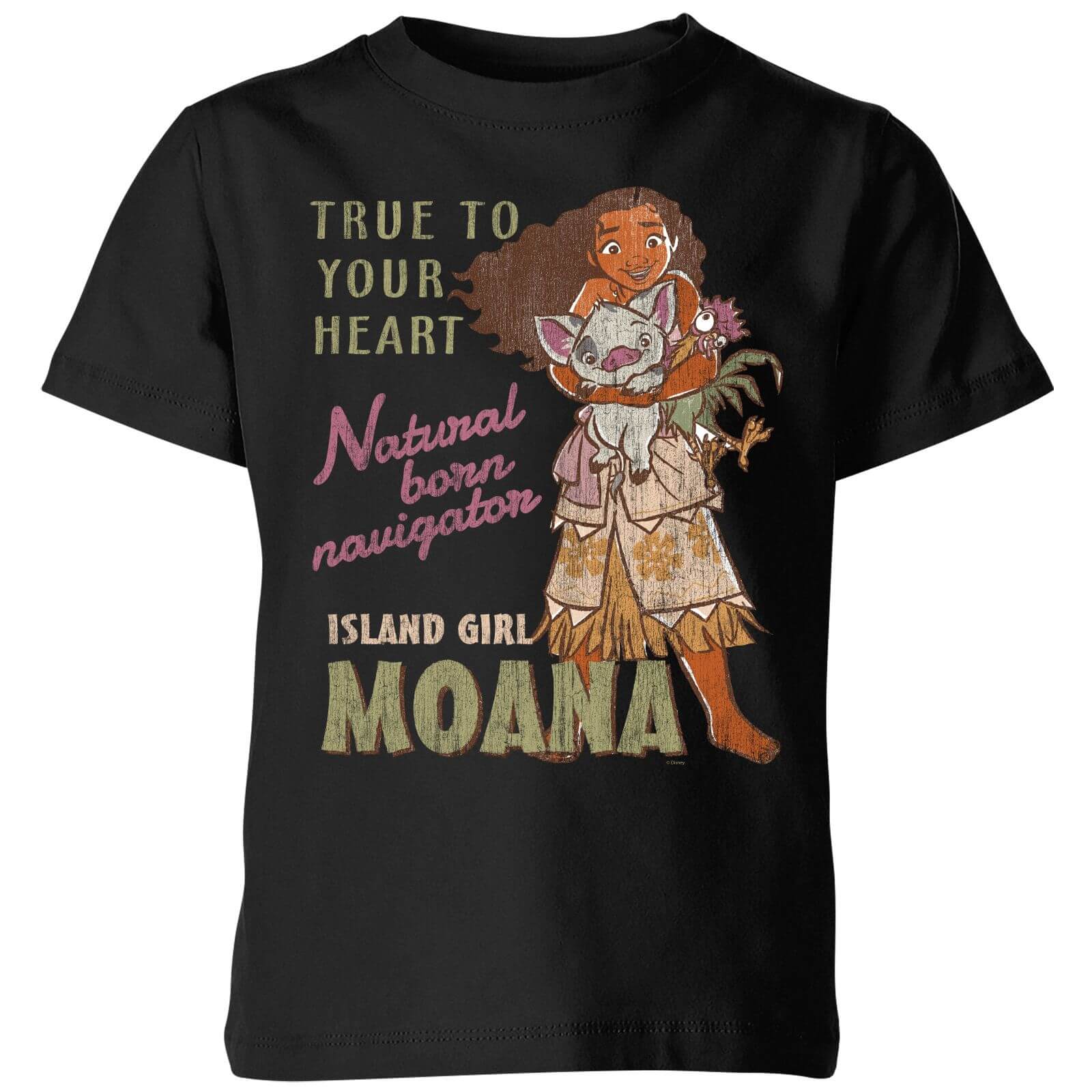 Moana Natural Born Navigator Kids T Shirt Black Clothing Zavvi Us