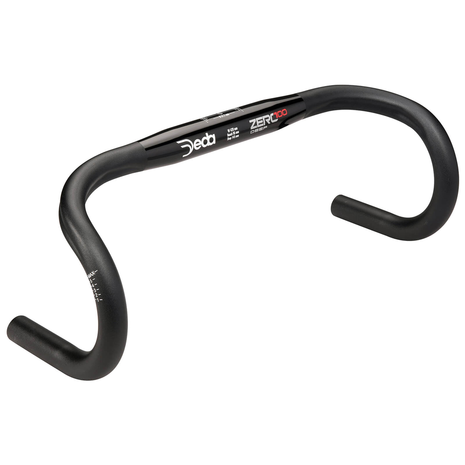 42cm Black Matt Anodized Deda Zero 100 Shallow Handlebar