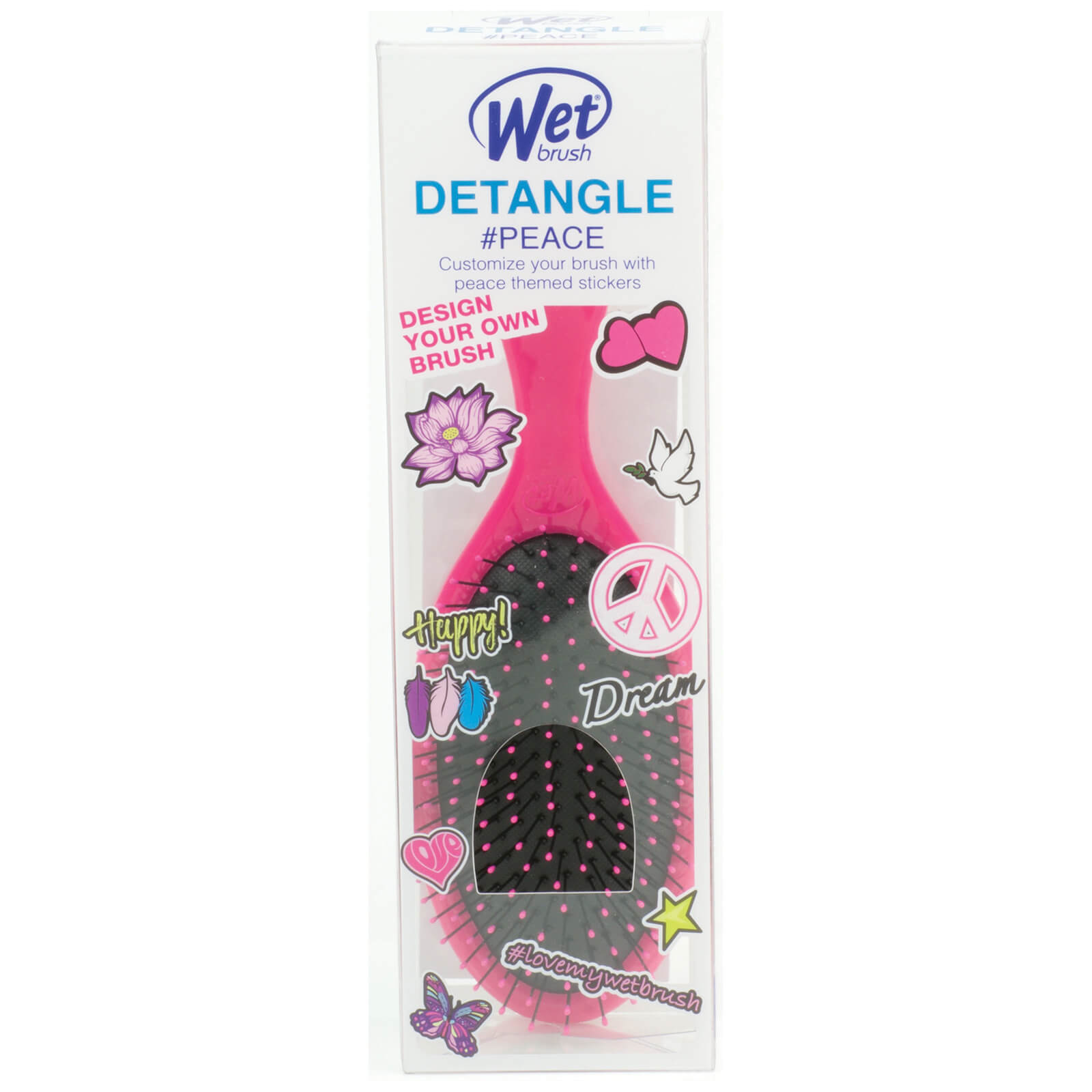 Wetbrush Hair Brush With Decals Peace Pink Free Shipping