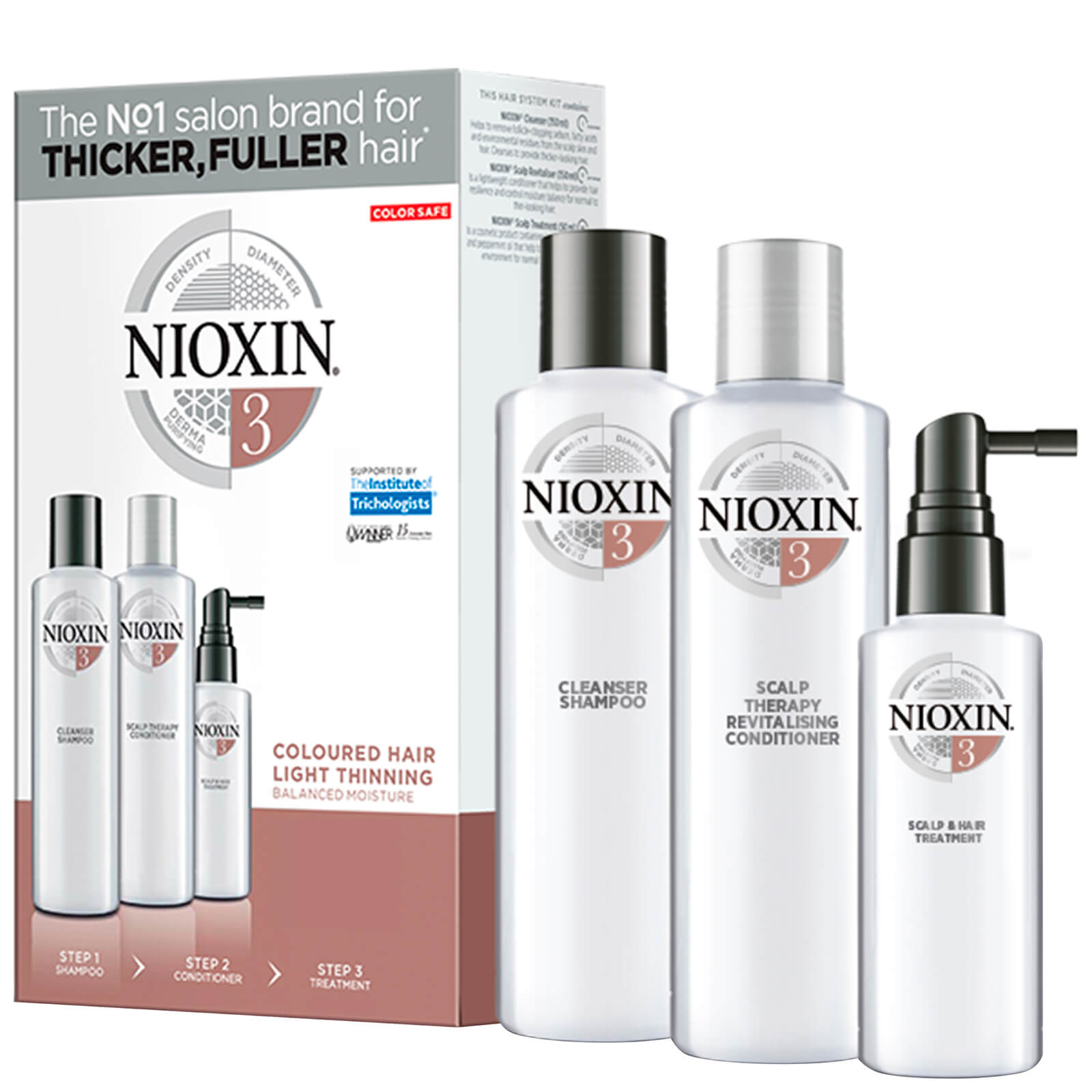 Nioxin 3 Part System Trial Kit 3 For Colored Hair With Light