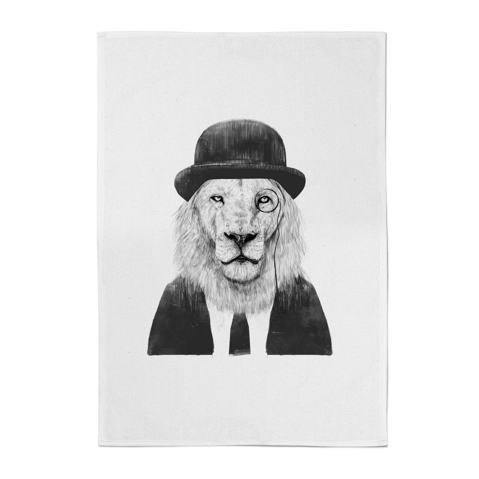 Balazs Solti Monocle Lion Cotton Tea Towel Iwoot Uk