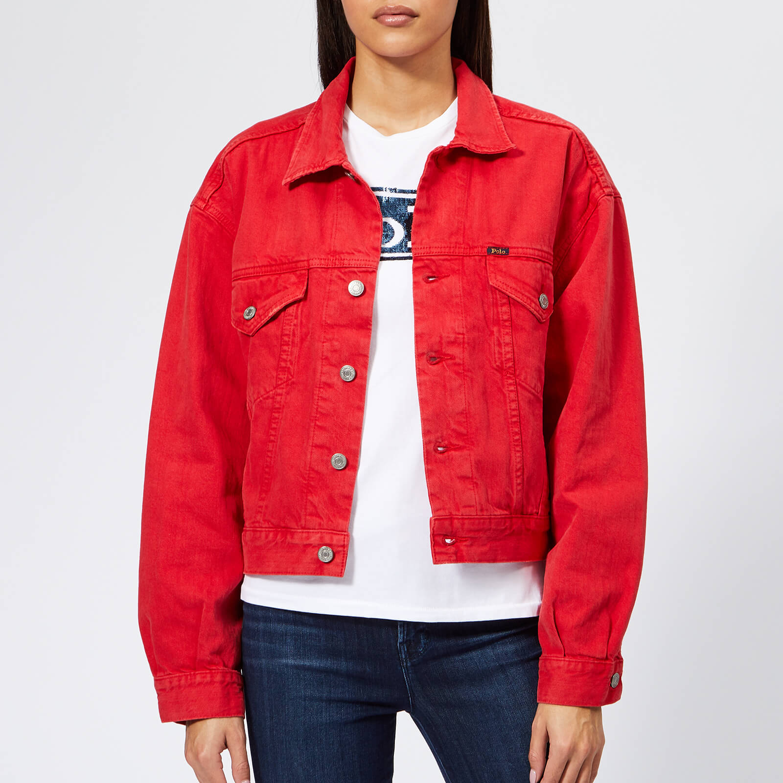 Polo Ralph Lauren Women's Rosa Wash Denim Jacket - Red - XS - Red