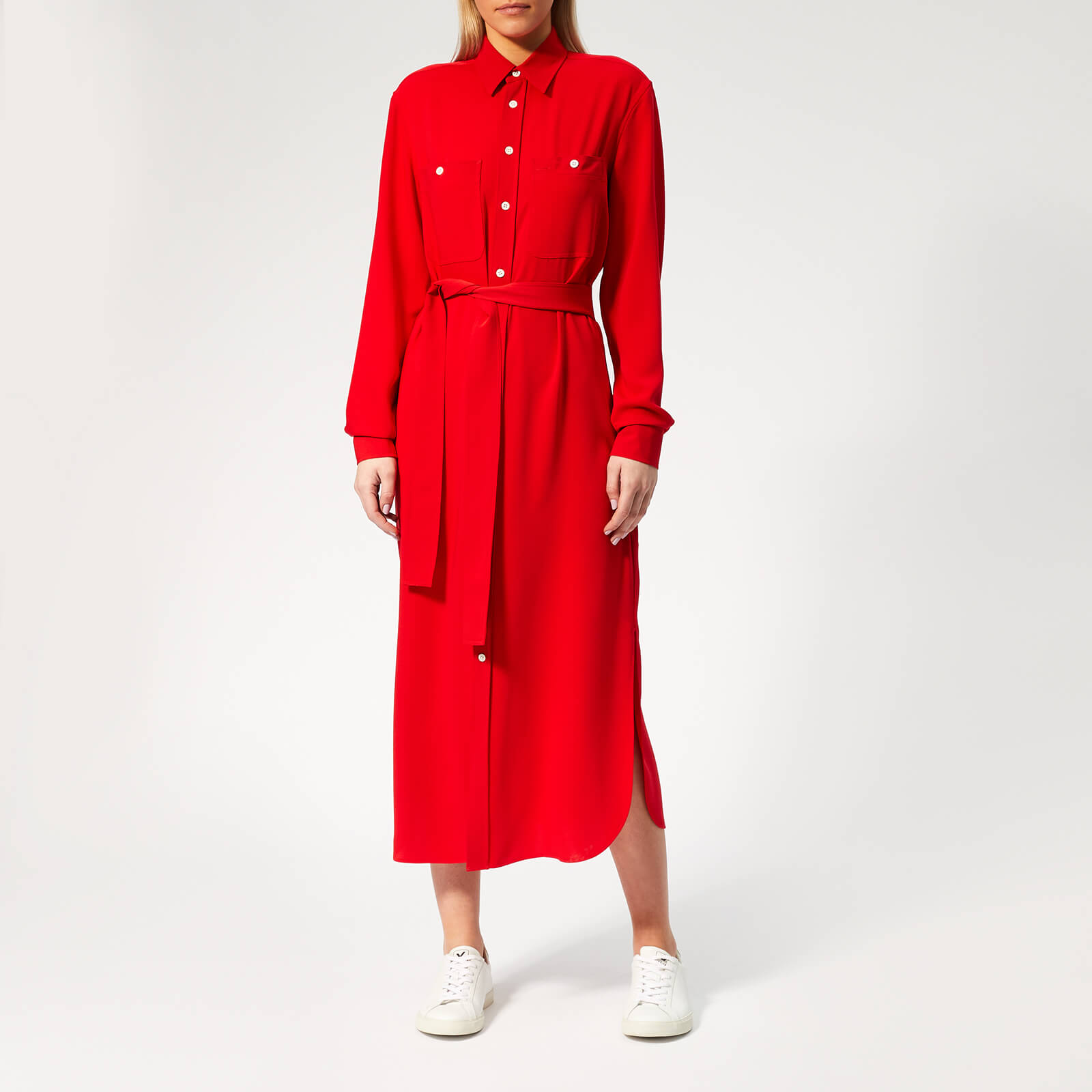 ralph lauren red shirt dress