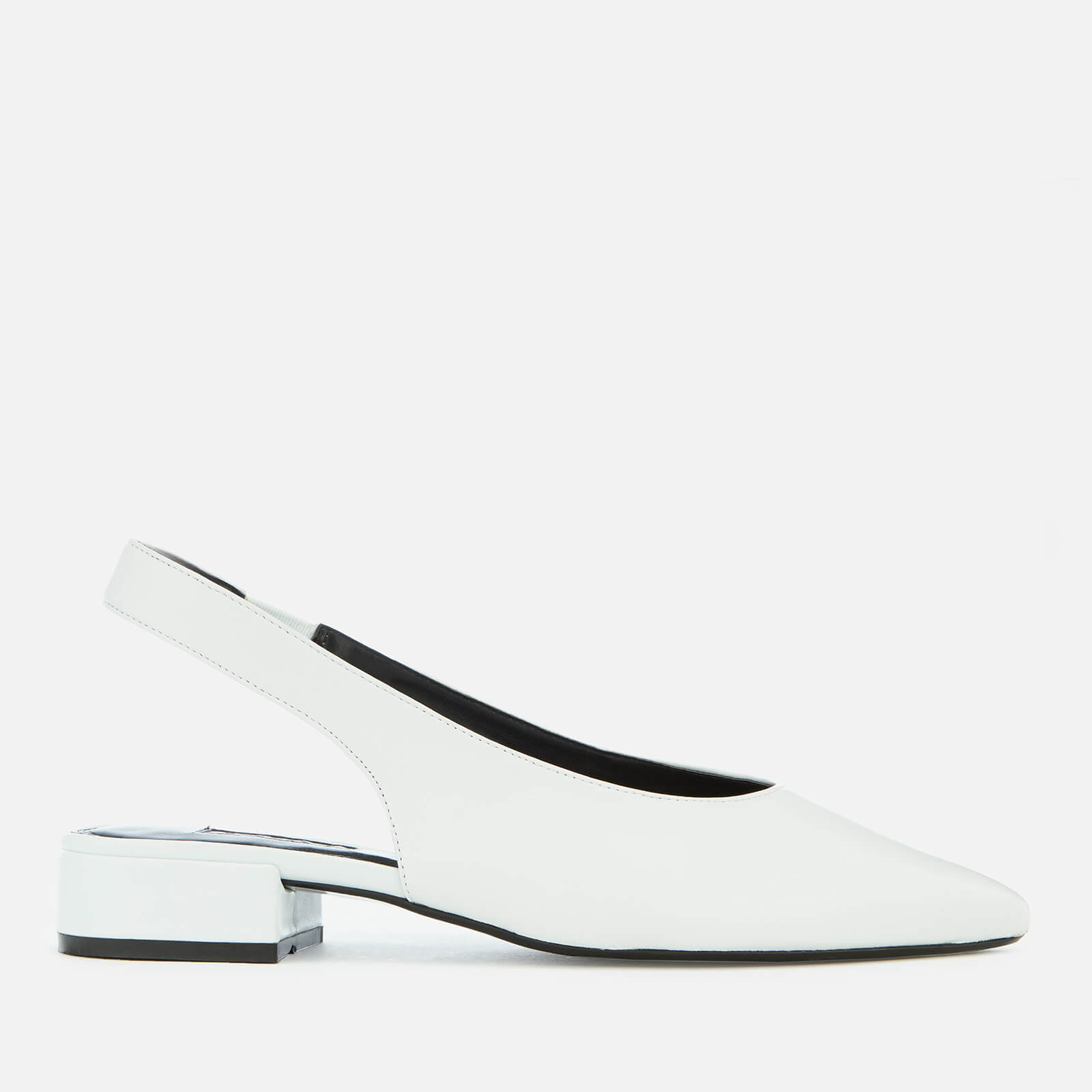 Dune Women S Celene Leather Sling Back Block Heels White Womens