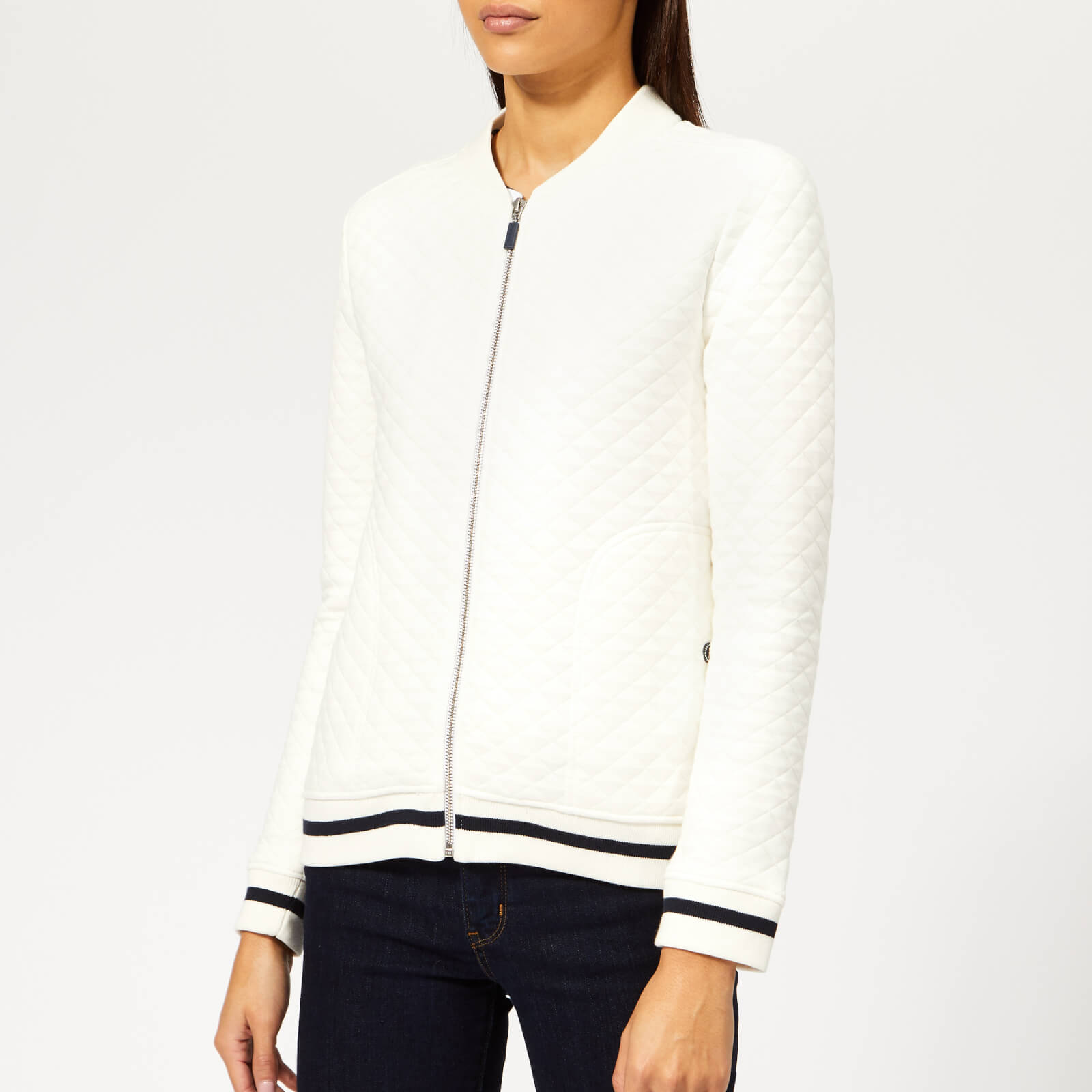barbour cotton zip through cardigan
