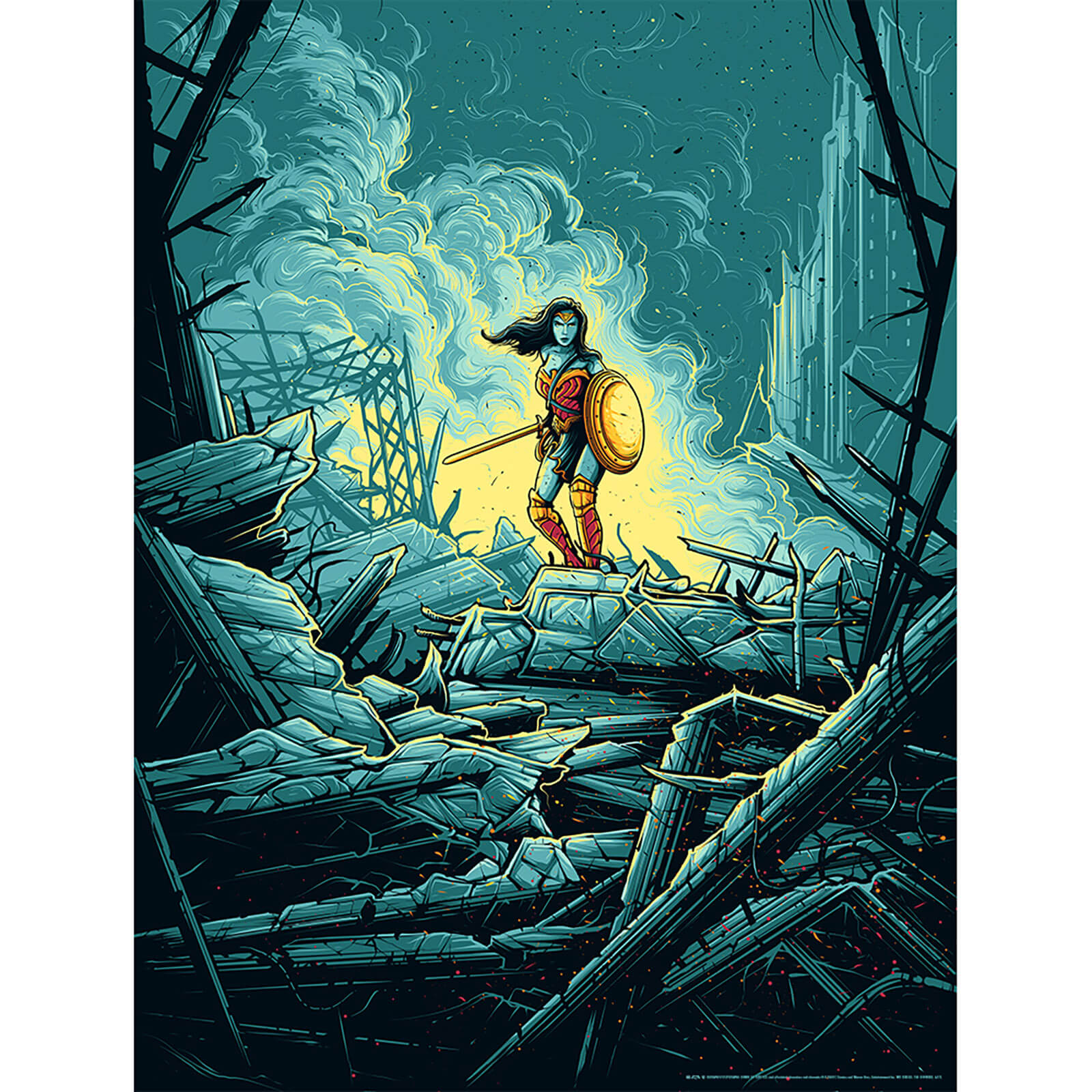Dc Comics Wonder Woman Warrior 18 X 24 Silkscreen Print By Dan Mumford