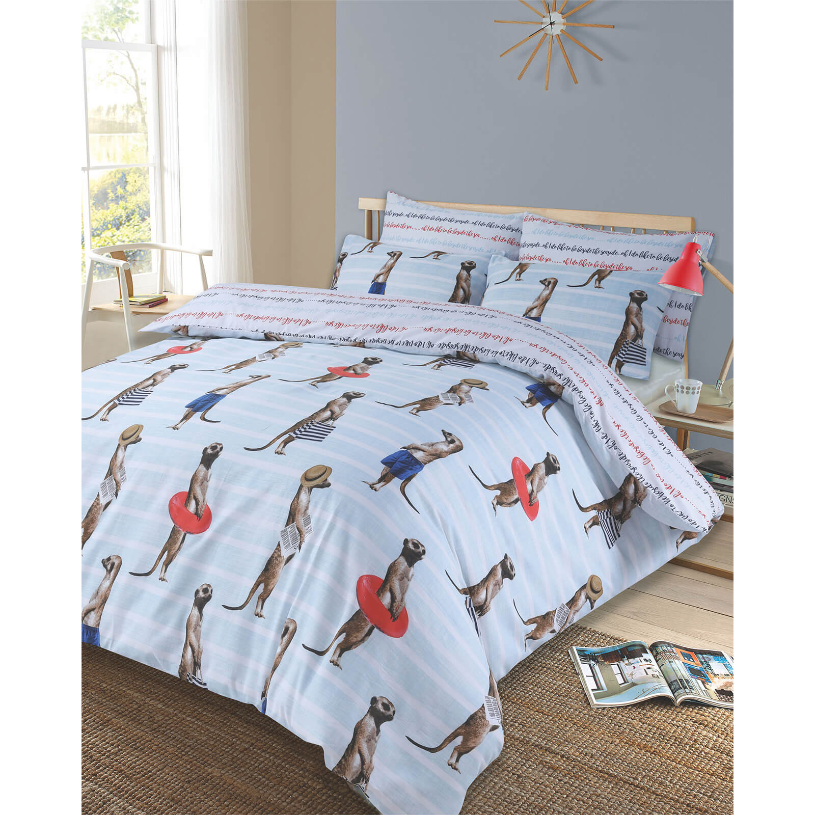 Dreamscene Meerkat Blue Design Duvet Meerkat Duvet Cover Set Blue