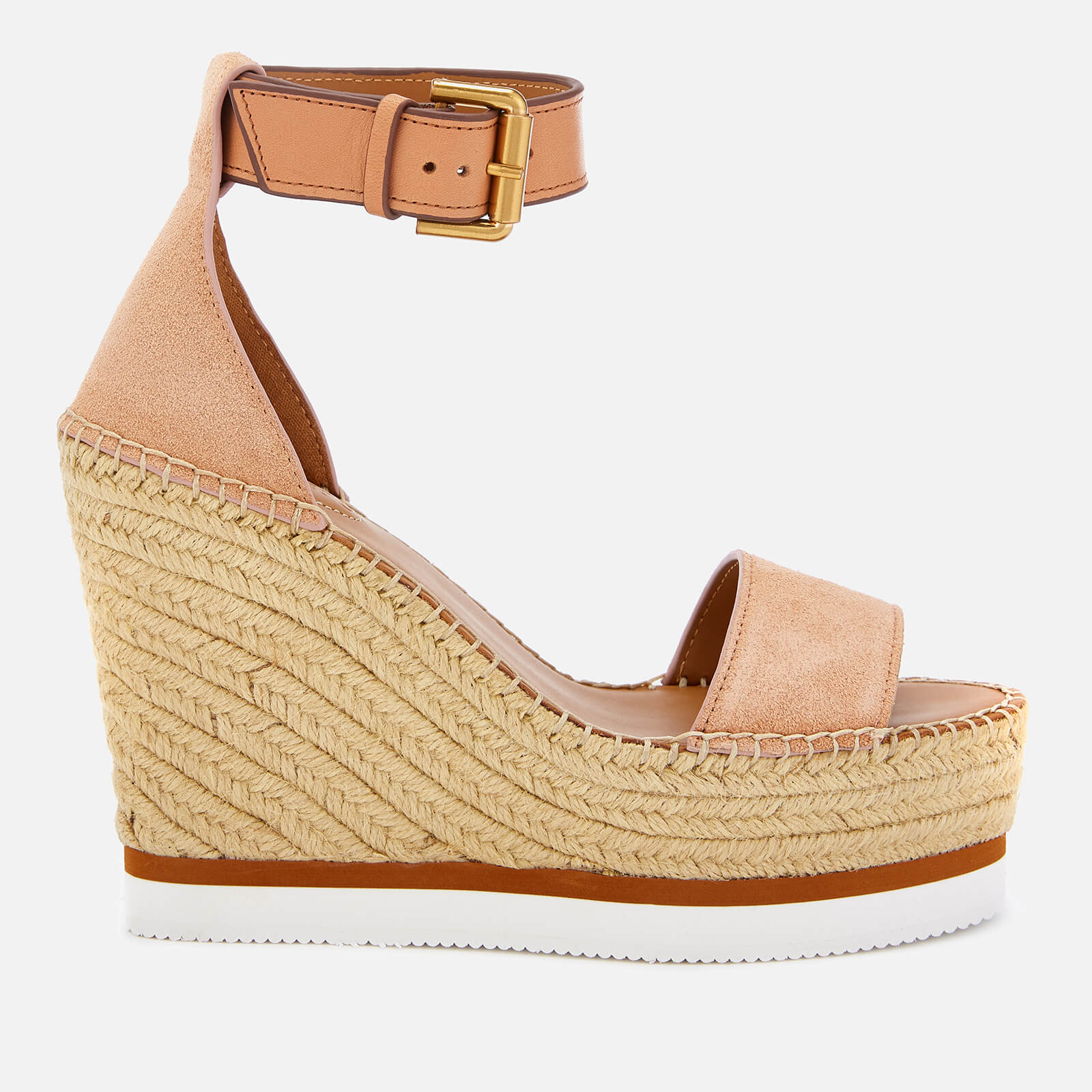 See By Chloé Women's Glyn Suede Espadrille Wedge Sandals - Cipria