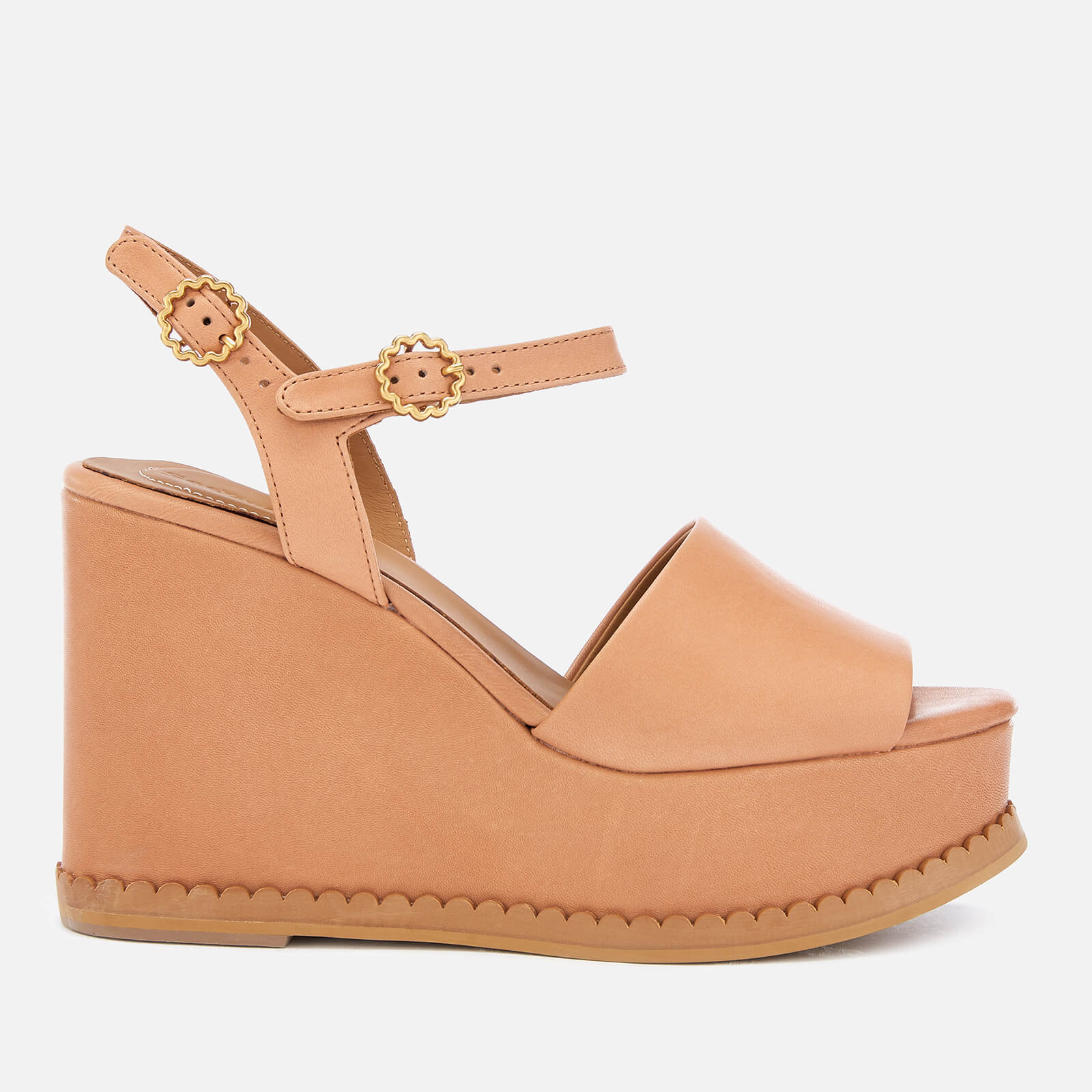 See By Chloé Women's Carrie Leather Wedge Sandals - Sierra