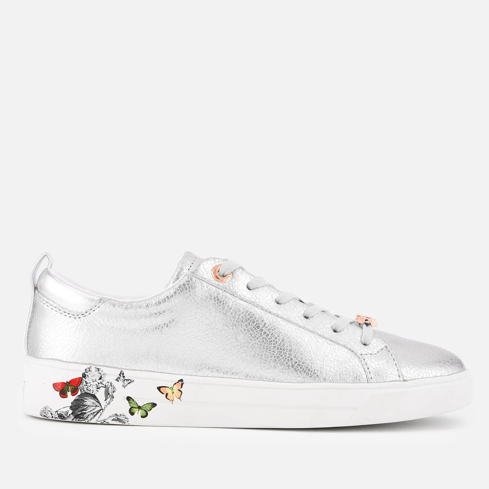 Ted Baker Women's Mispir Leather Low Top Trainers - Silver Narnia