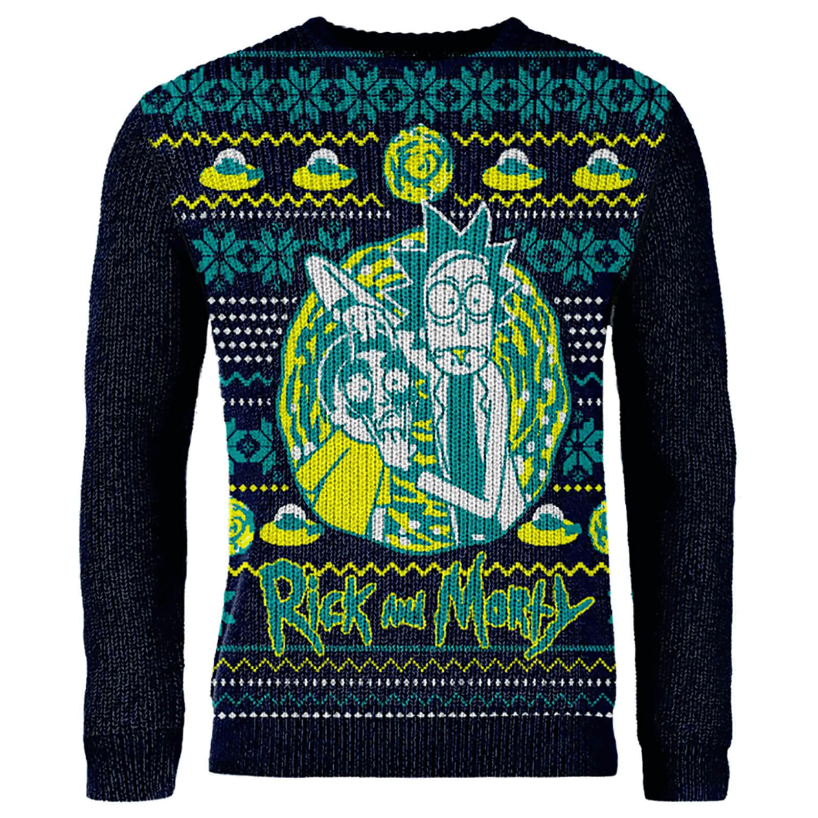 Rick Morty Knitted Christmas Jumper Black Clothing Zavvi Us