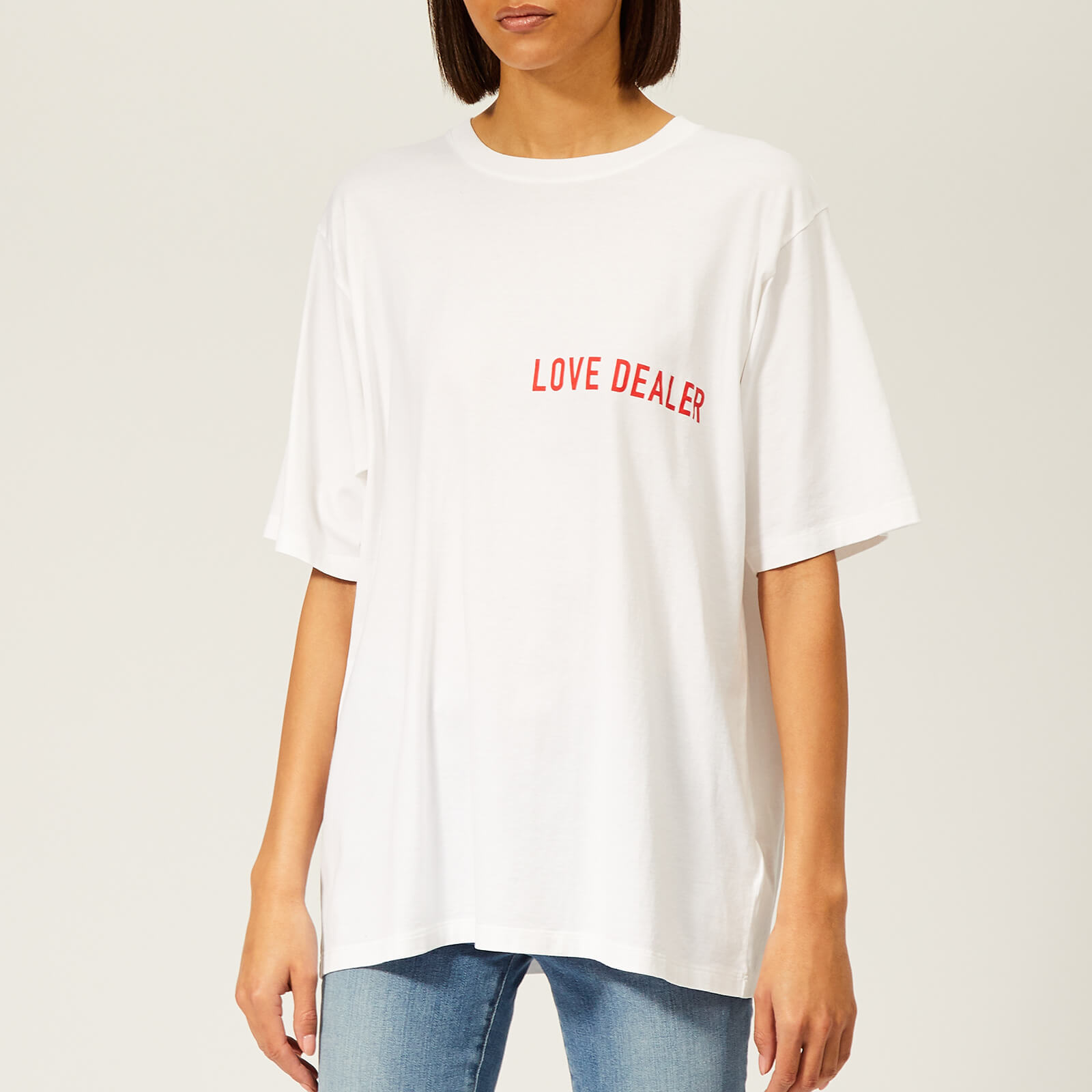 Brand Women\u0027s Cindy - Goose Deluxe White/Red T-Shirt Dealer Love Golden