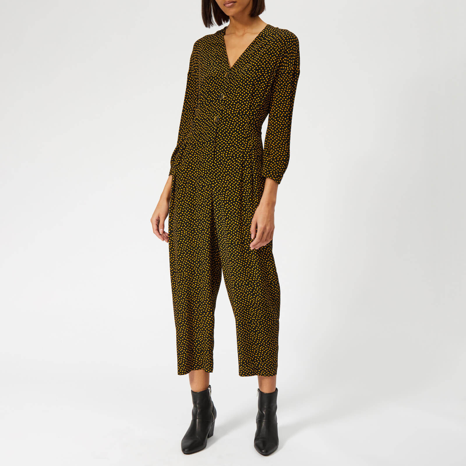 heart print jumpsuit