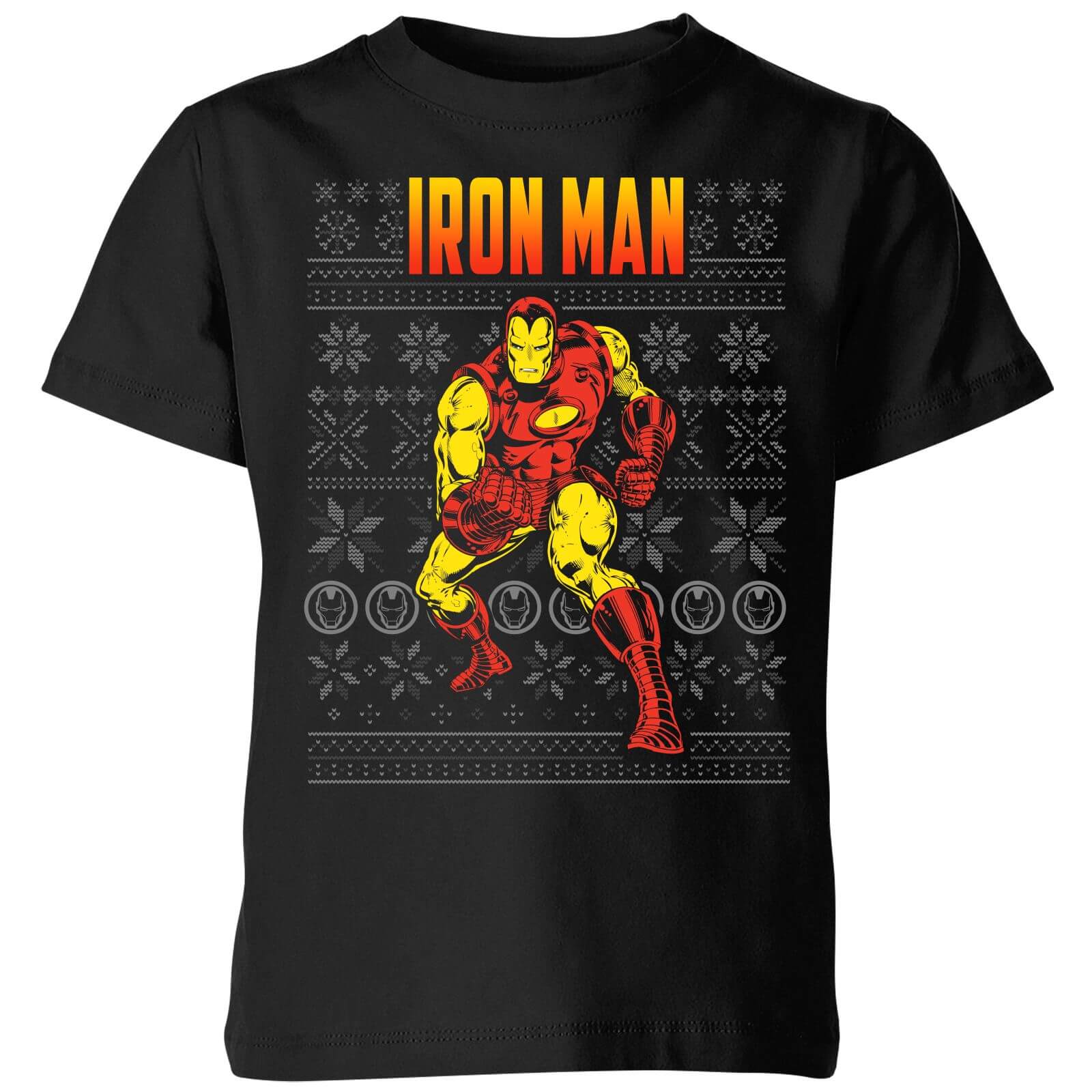 Marvel Avengers Classic Iron Man Kids Christmas T Shirt Black Iwoot Uk