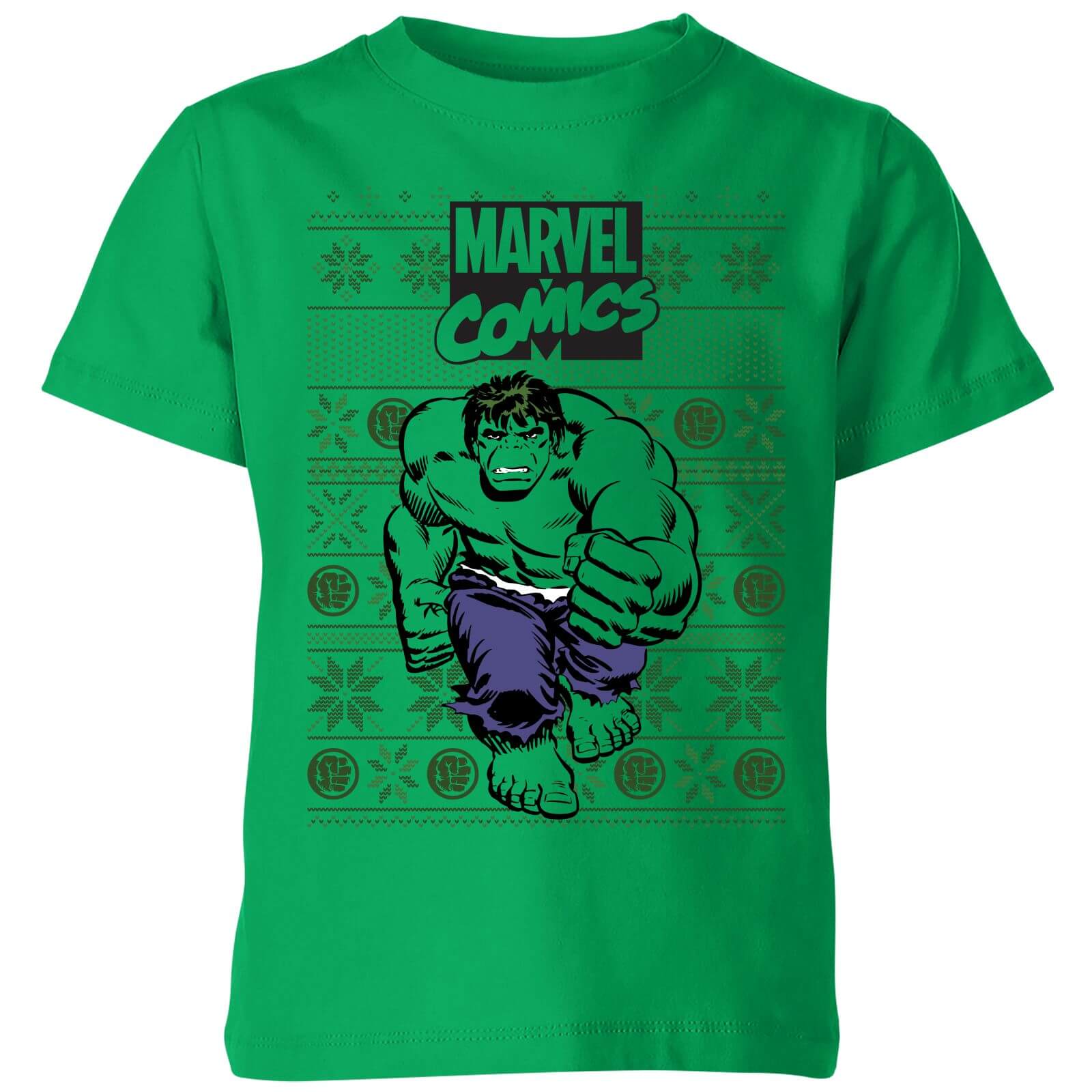 Marvel Avengers Hulk Kids Christmas T Shirt Kelly Green Iwoot Uk