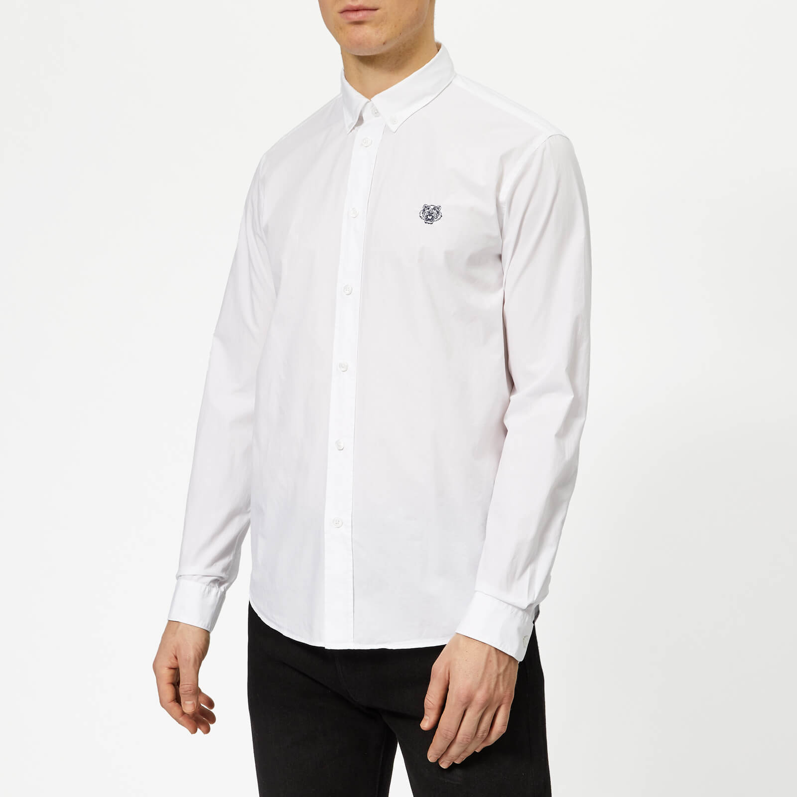 KENZO Men's Casual Fit Poplin Shirt - White - M - White