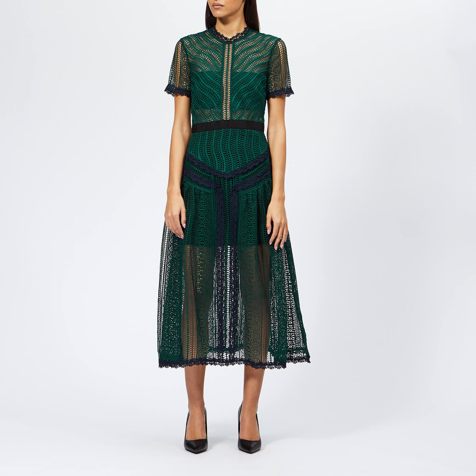 self portrait wave lace dress