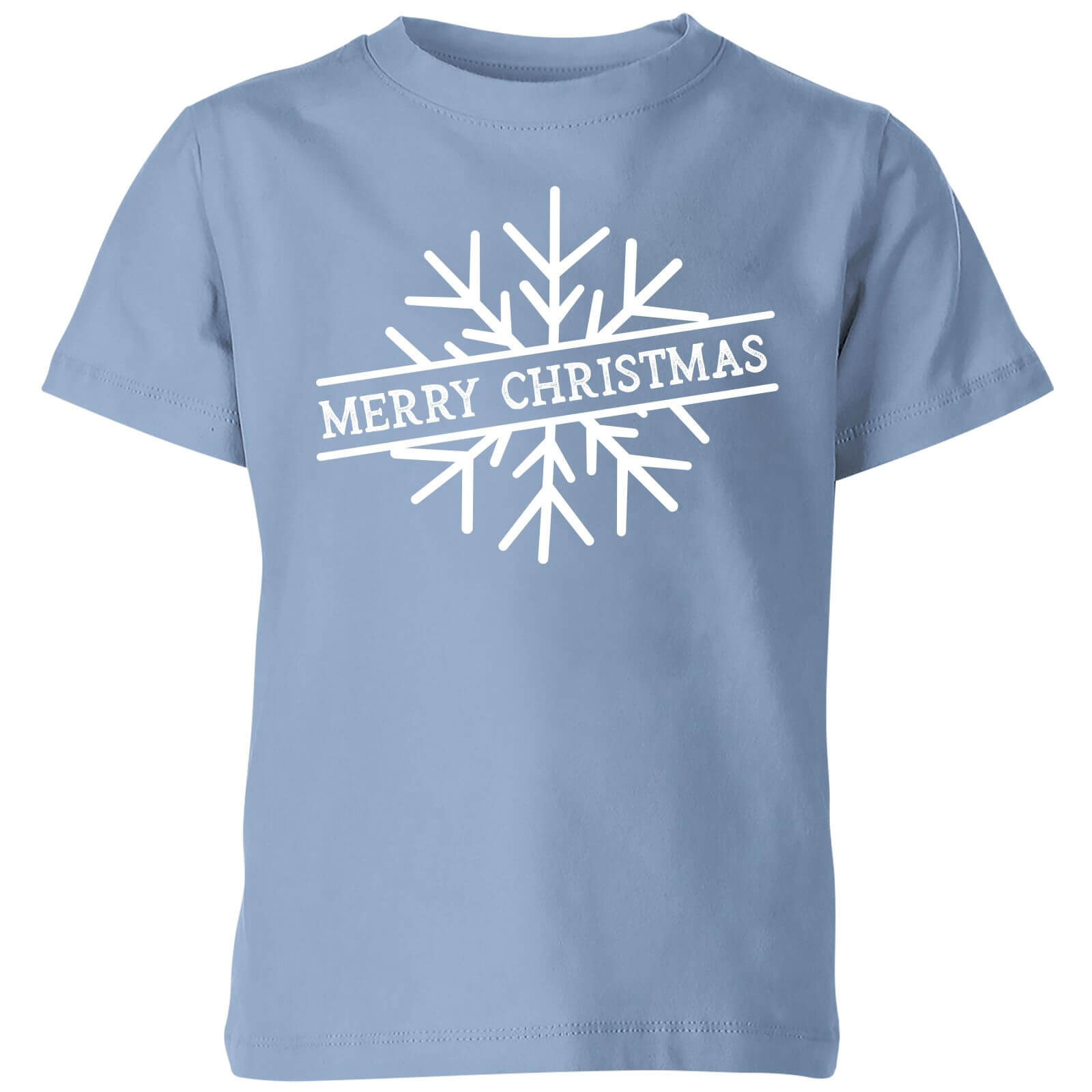 Merry Christmas Kids Christmas T Shirt Sky Blue My Geek Box