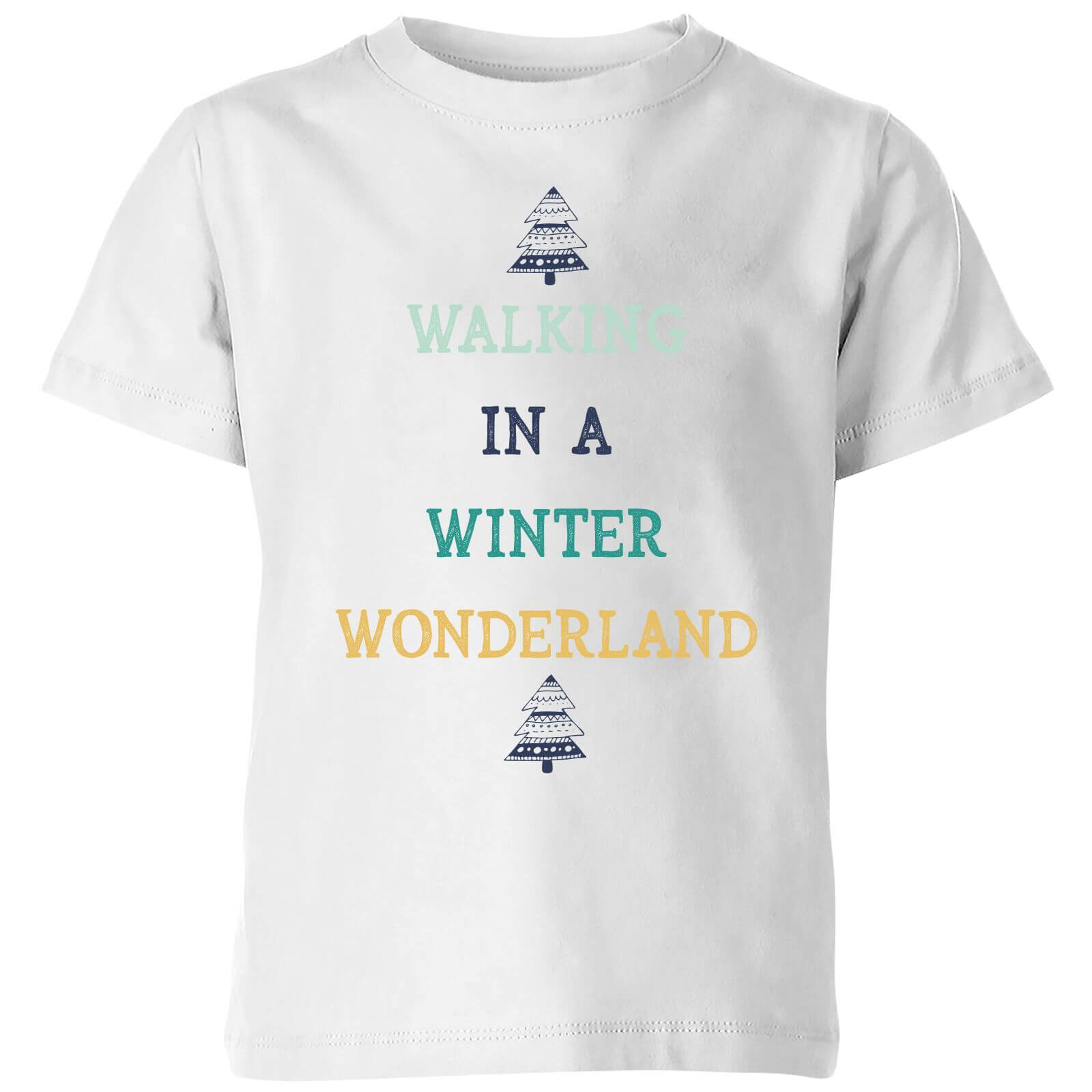 Walking In A Winter Wonderland Kids Christmas T Shirt White