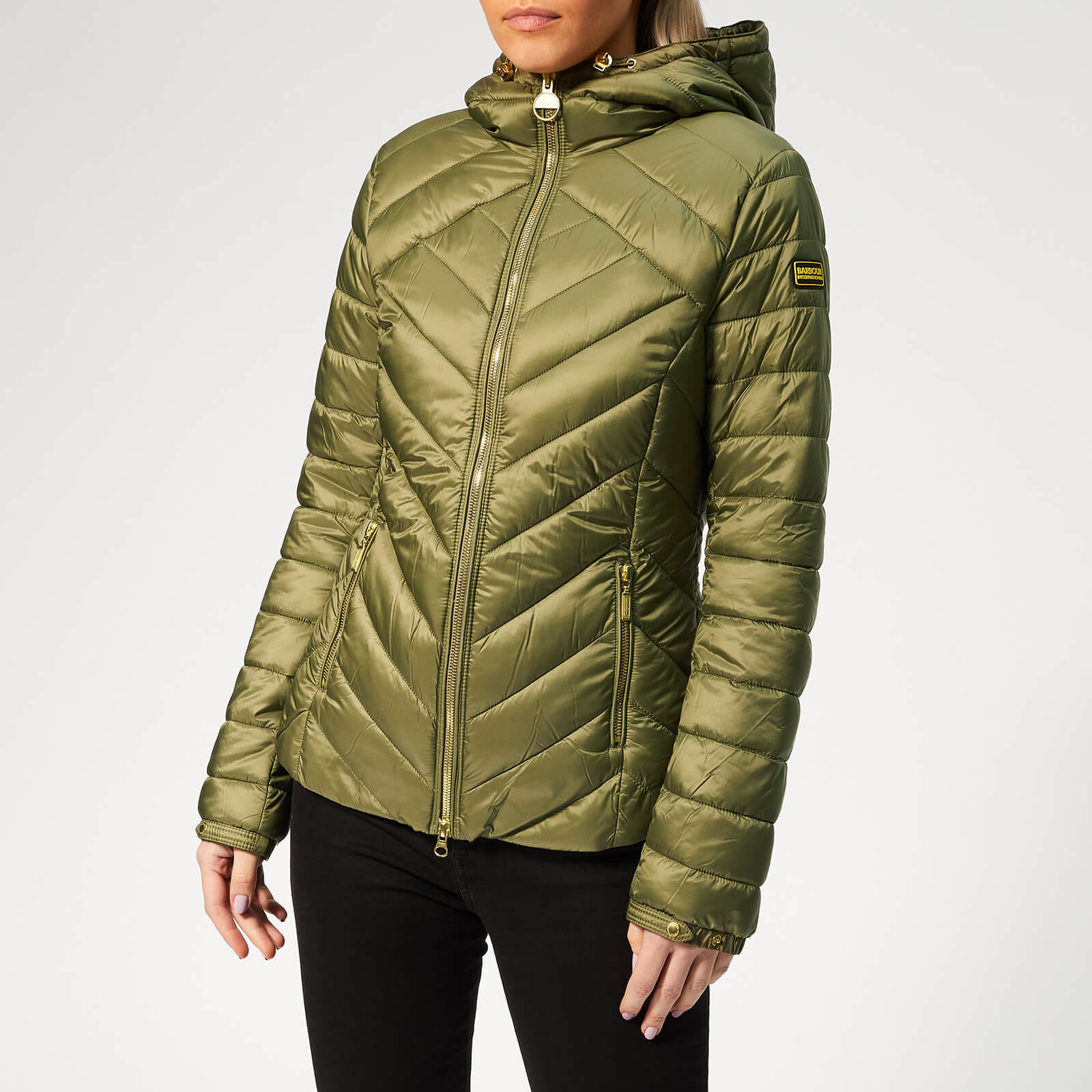 barbour lightweight padded jacket with hood
