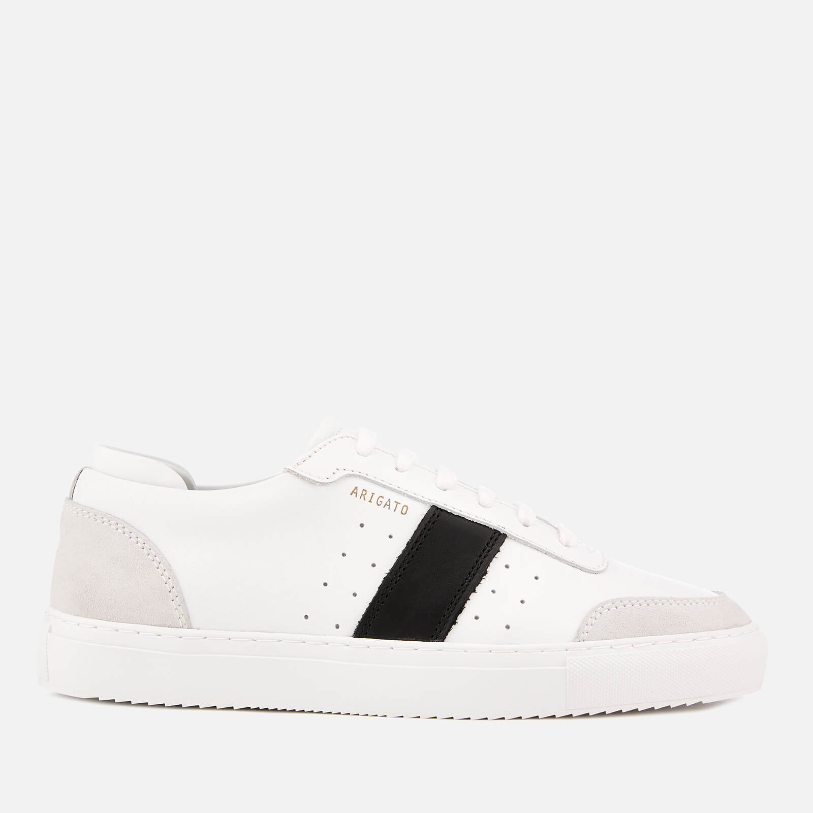 black and white leather trainers