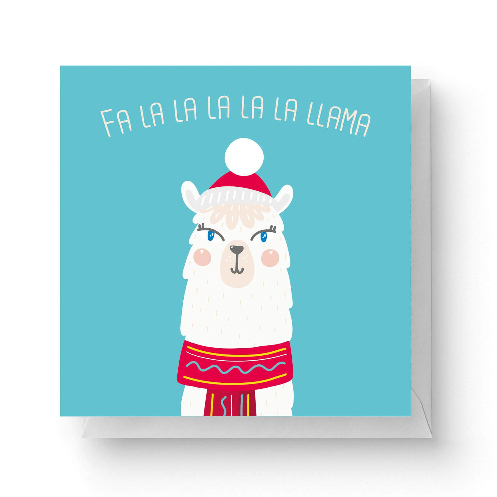 Fa La La La La La Llama Square Greetings Card 14 8cm X 14 8cm