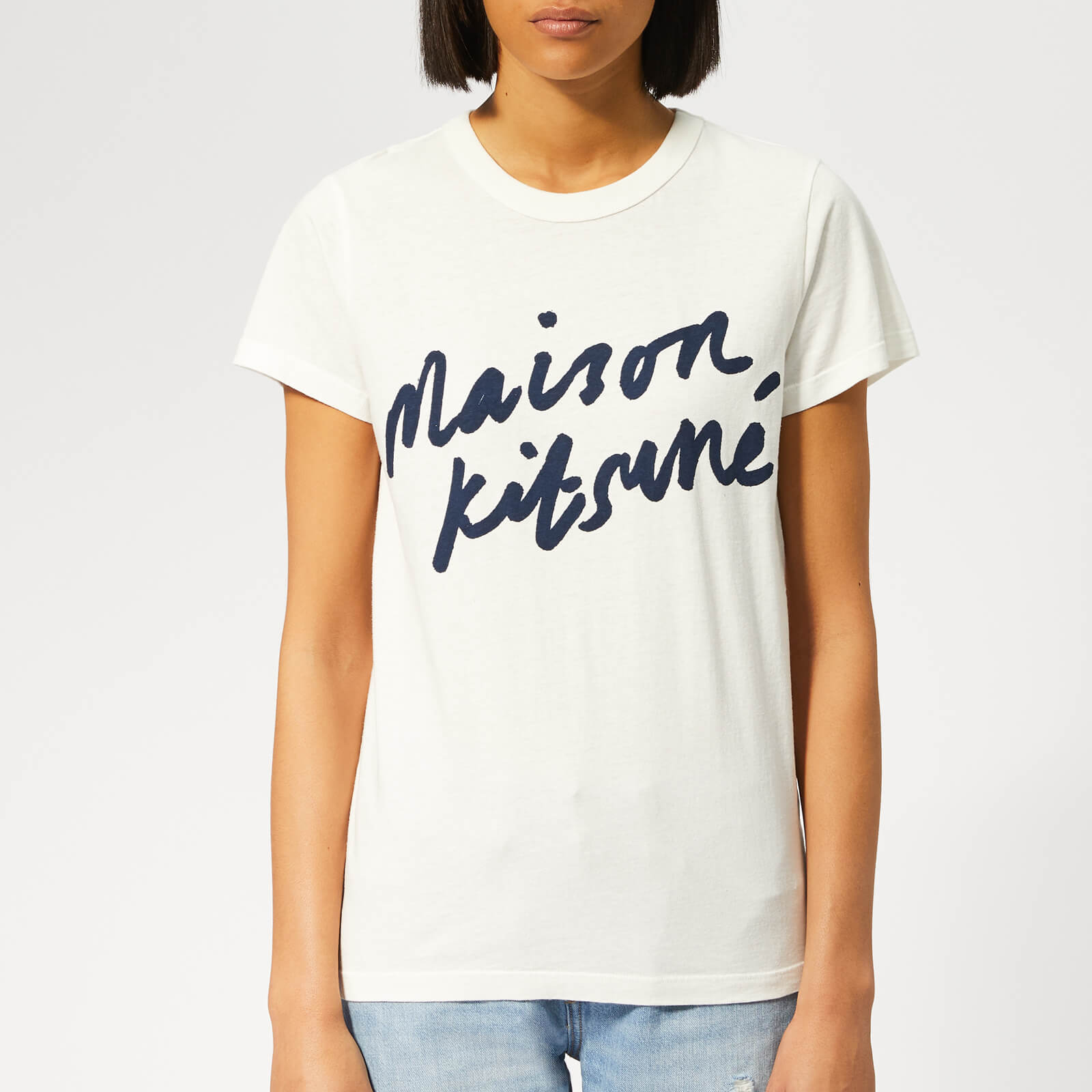 Maison KitsunÃ© Women's Handwriting T-Shirt - Latte - S
