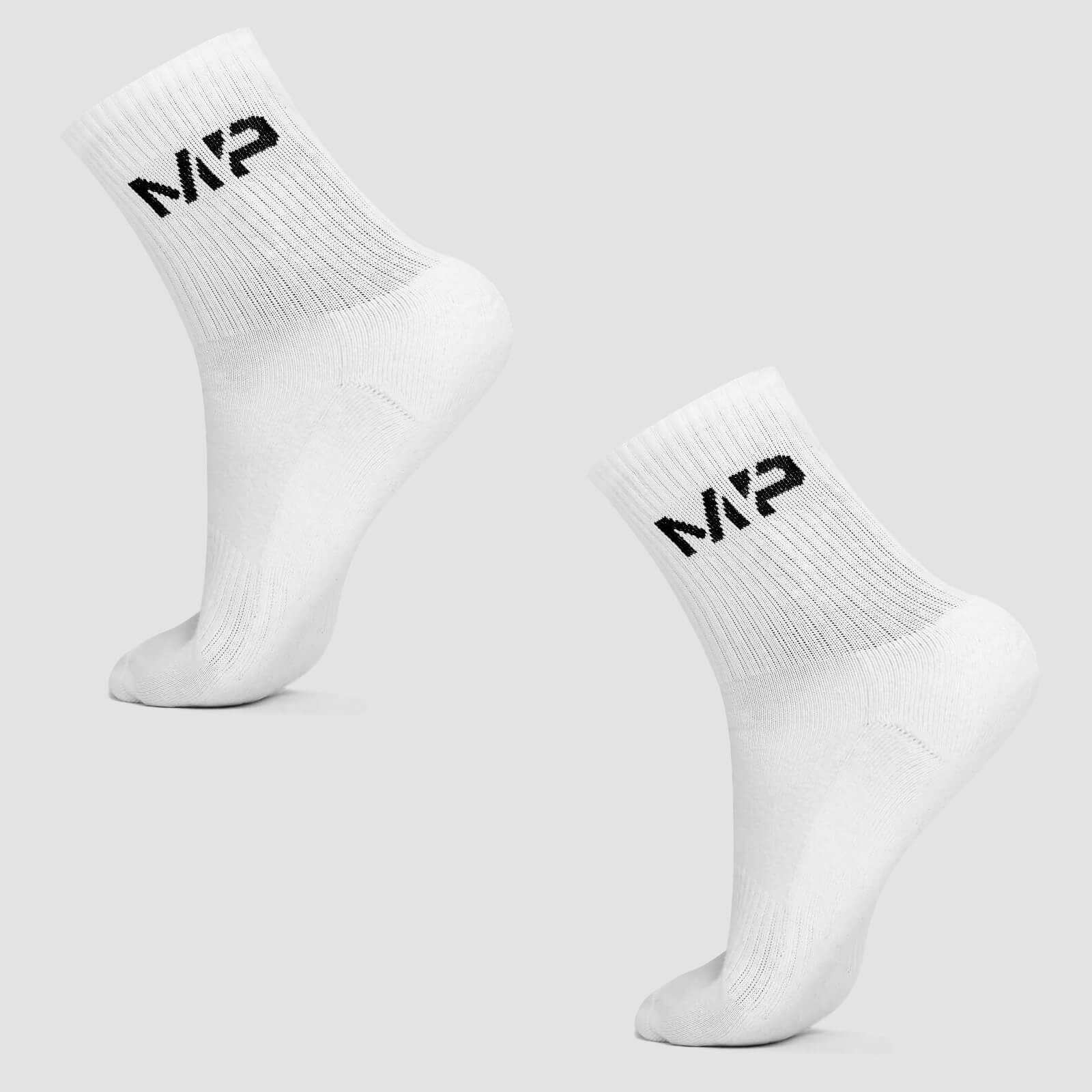 MP Men's Essentials Crew Socks - สีขาว (2 Pack) - UK 6-8