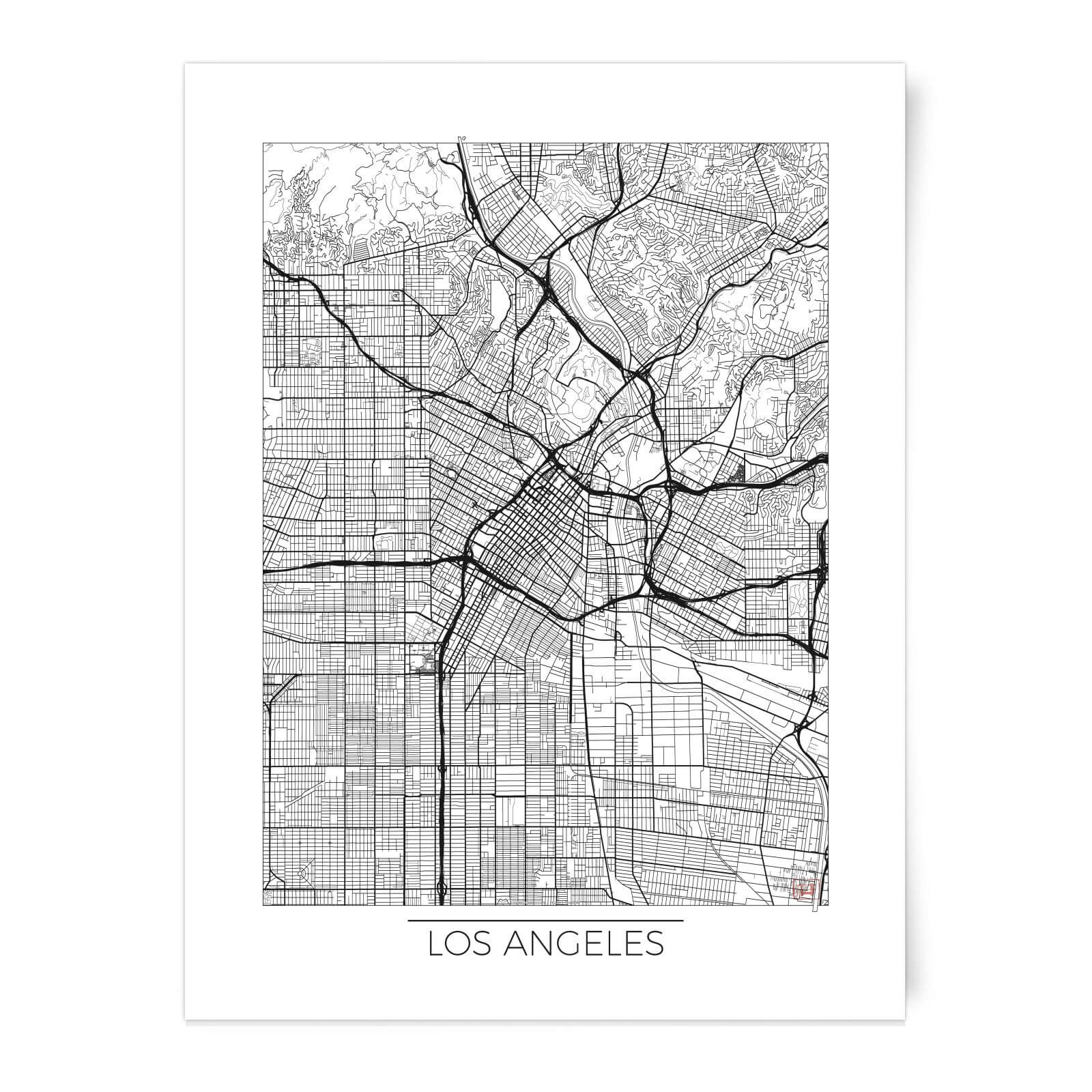 Metropolis Artwork Black and White Pointed out Los Angeles Map Artwork Print picture about Printable Maps of Los Angeles referred to as Town Artwork Black and White Talked about Los Angeles Map Artwork Print