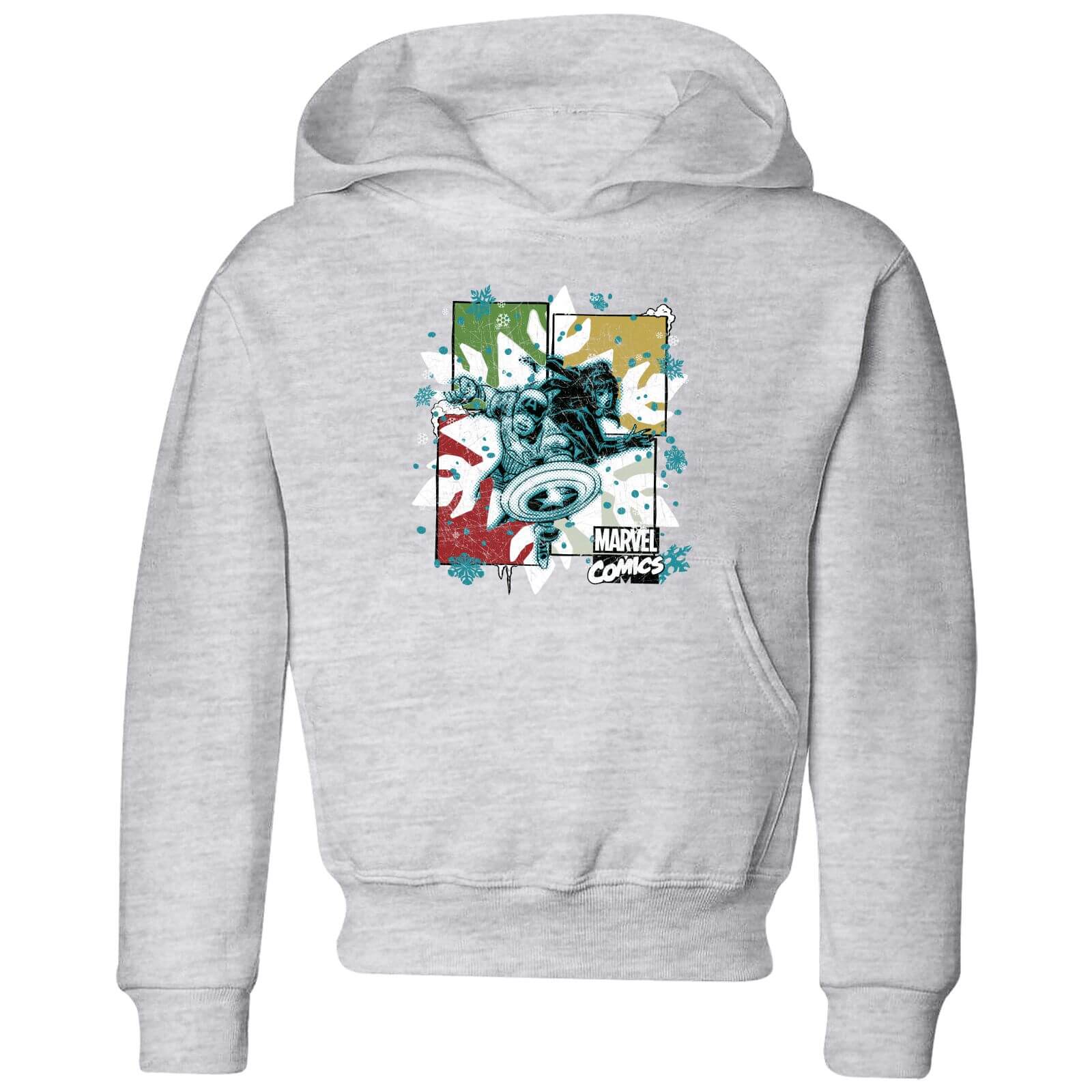 Marvel Black Widow Captain America Kids Christmas Hoodie Grey