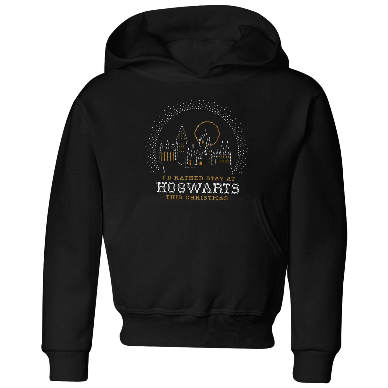 Harry Potter I D Rather Stay At Hogwarts Kids Christmas Hoodie Black Iwoot Uk