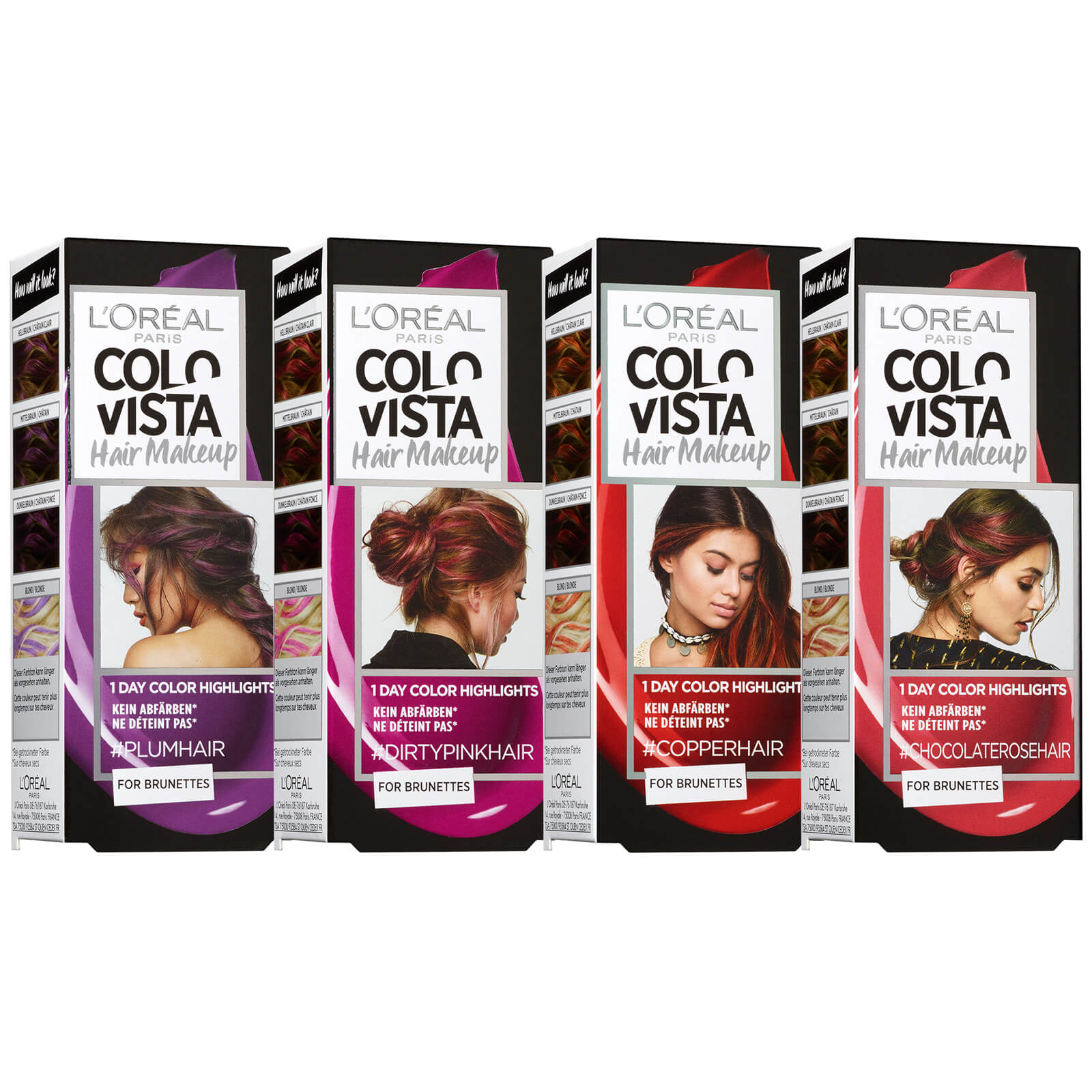 Colovista Hair Makeup Dirtypink Plum Copper Chocolate Rose
