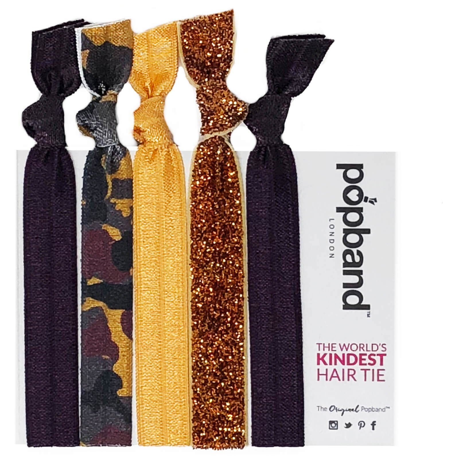 Popband London Glamping Hair Ties Multi Pack Free Delivery